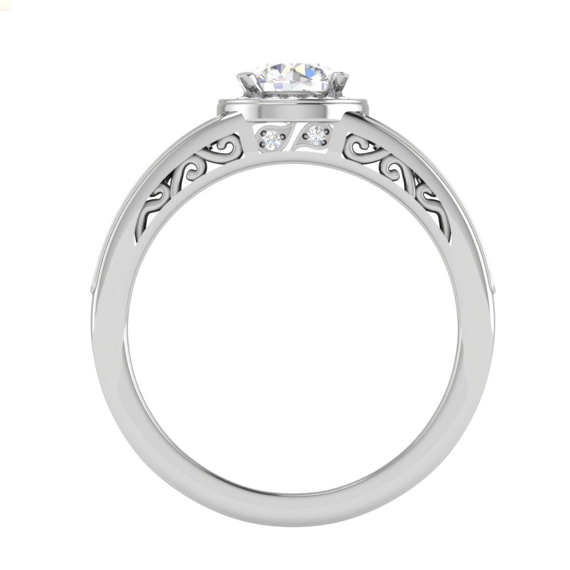 Round Diamond Halo Engagement Ring
