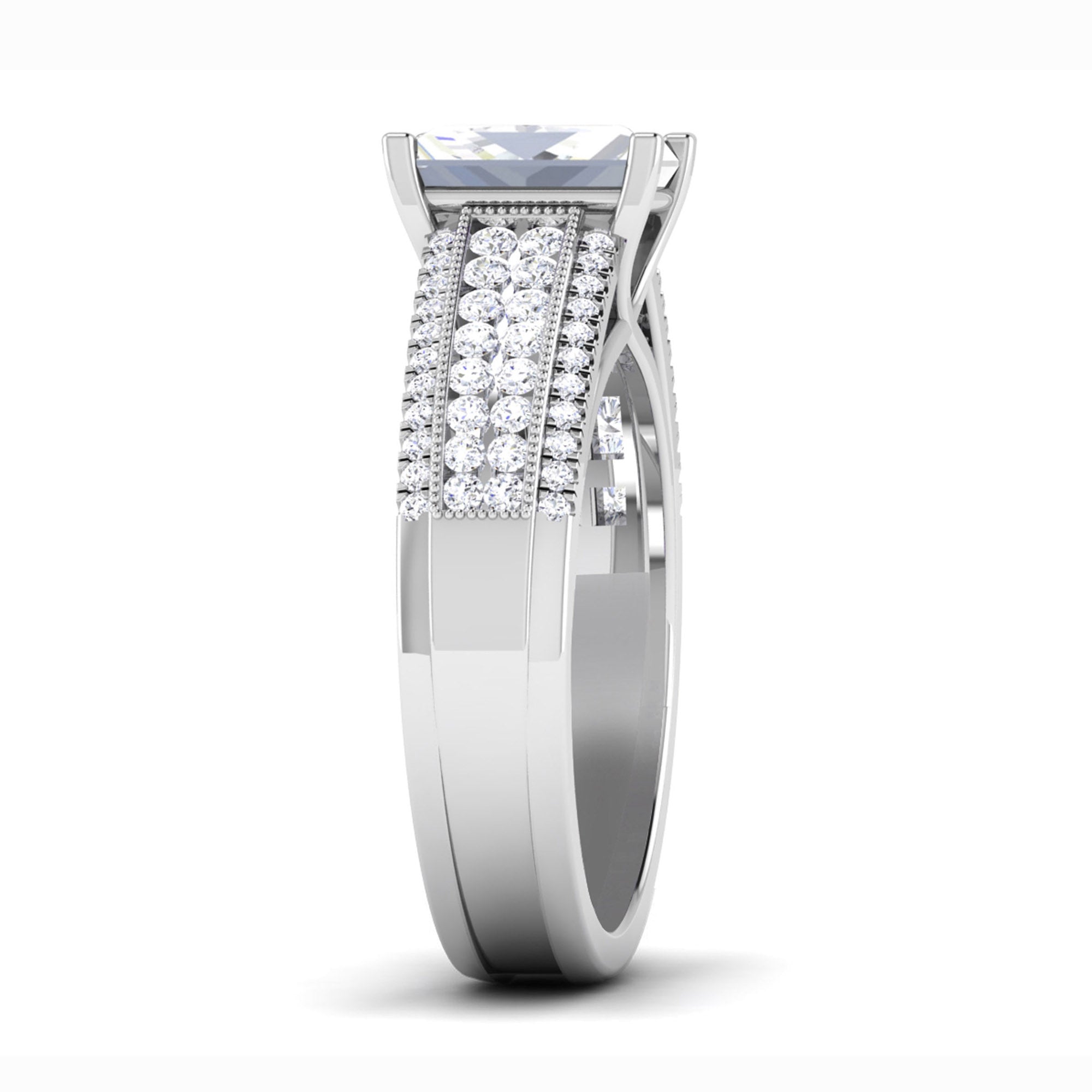 Emerald Cut American Diamond Ring