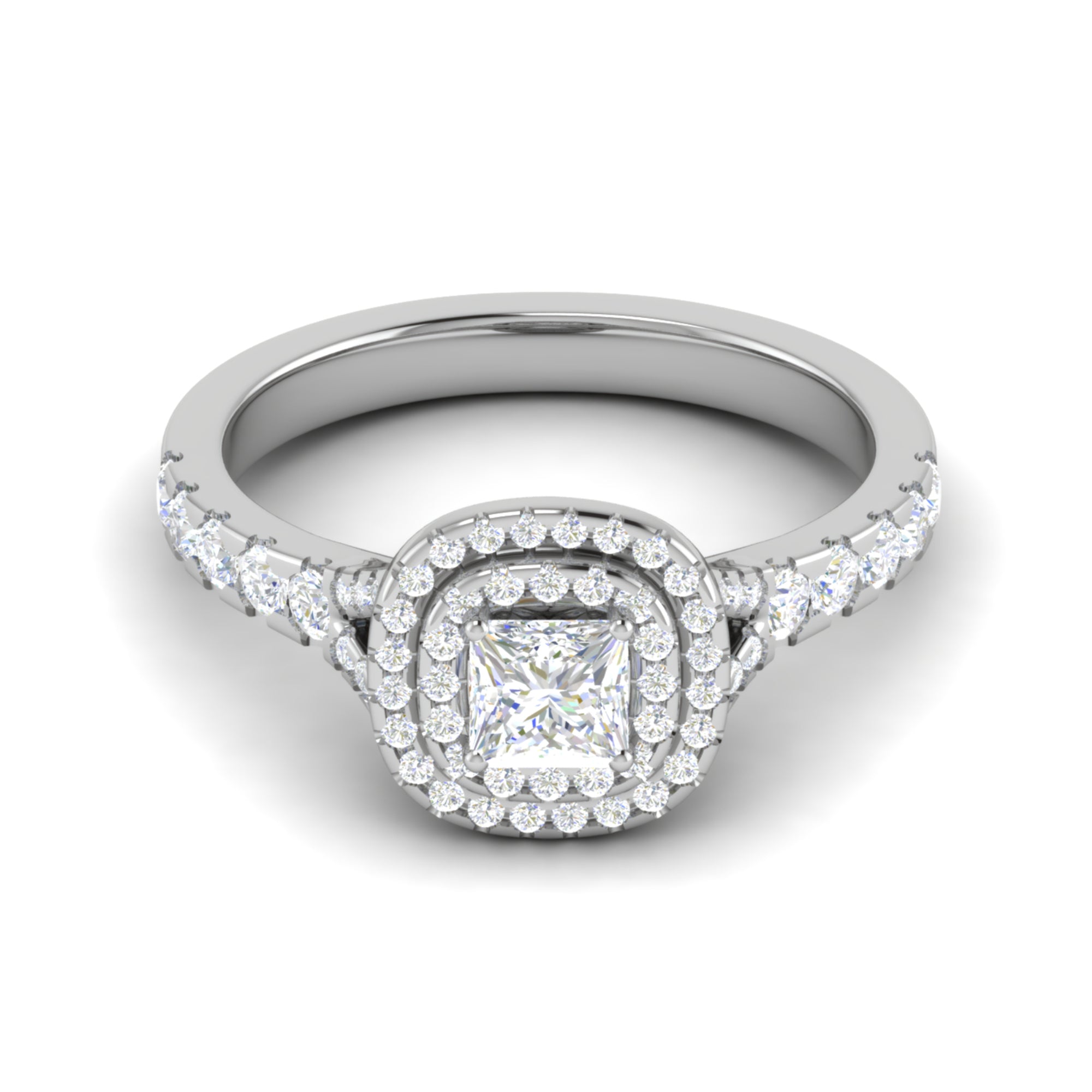 Princess Cut Double Halo Ring