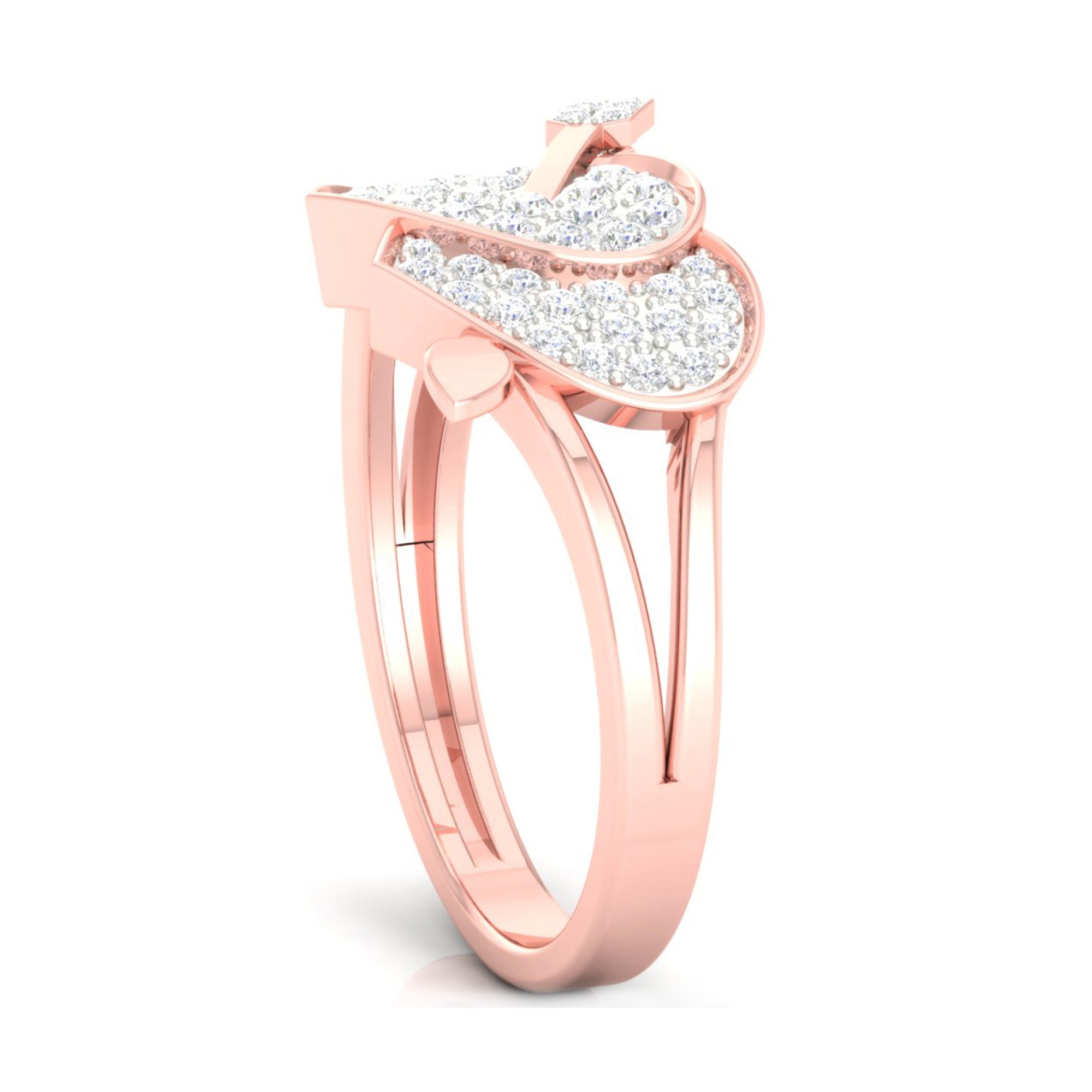 Cupid Love Double Heart Ring