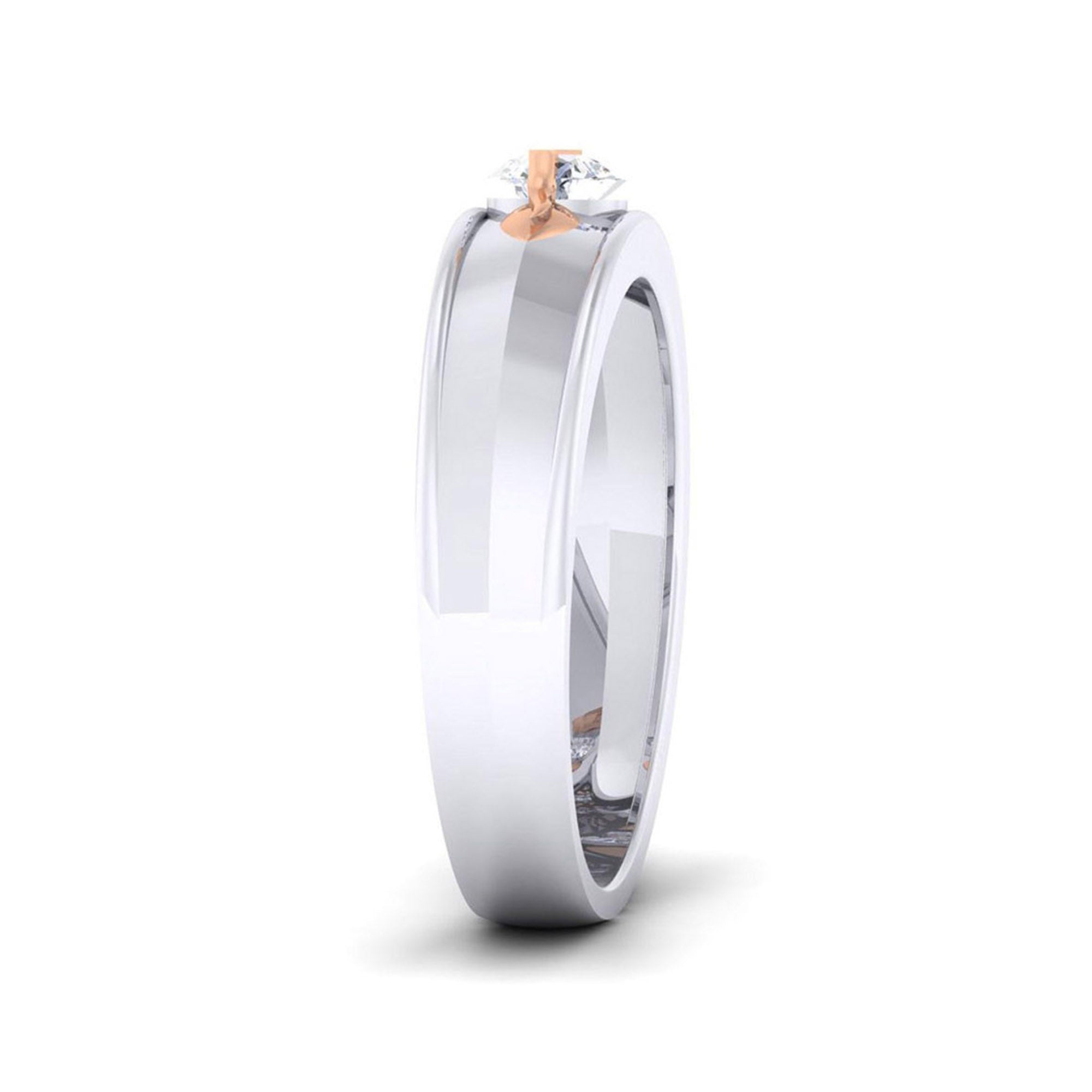 Sterling Silver Leaf Accent Band