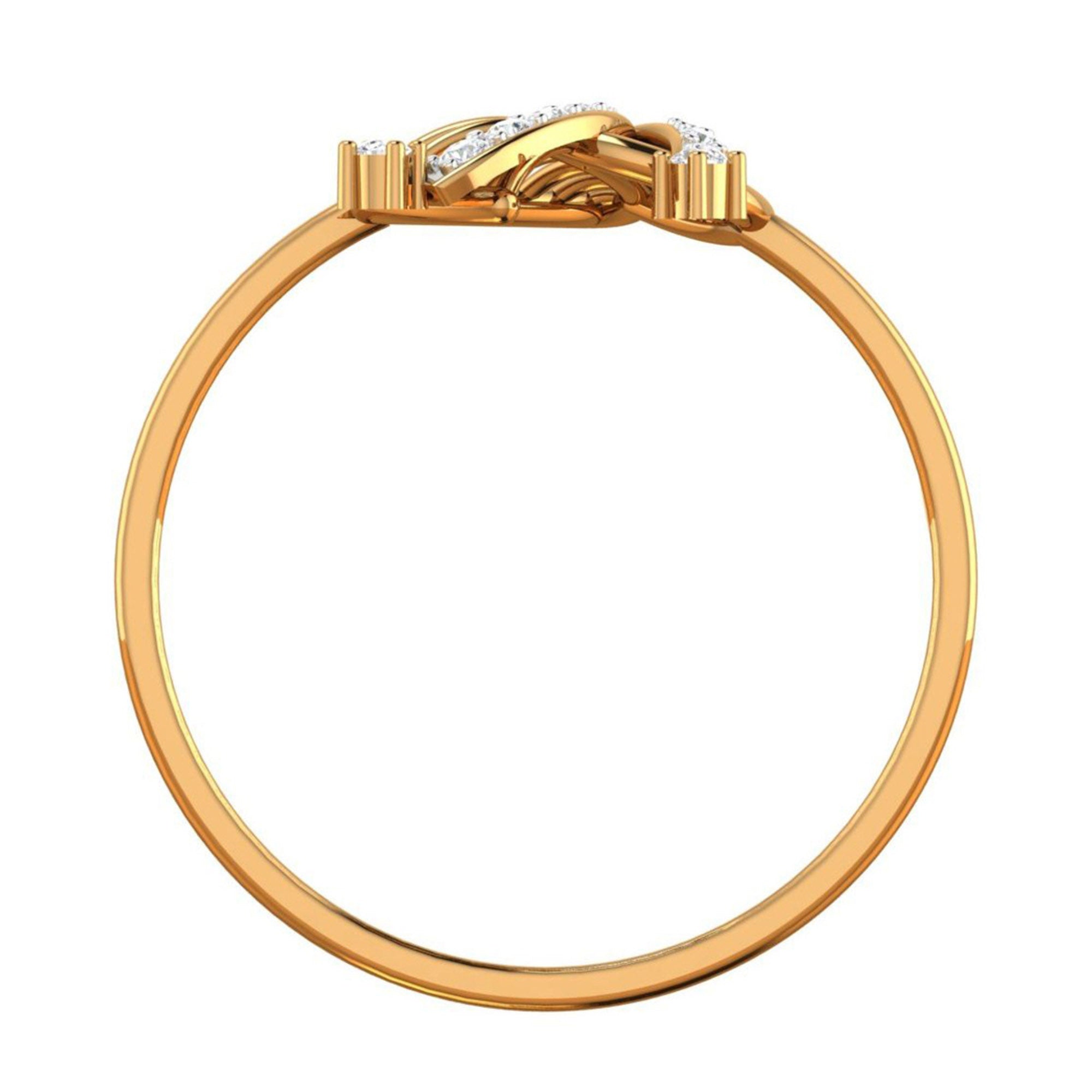 Adjustable Leaf Pattern Diamond Ring