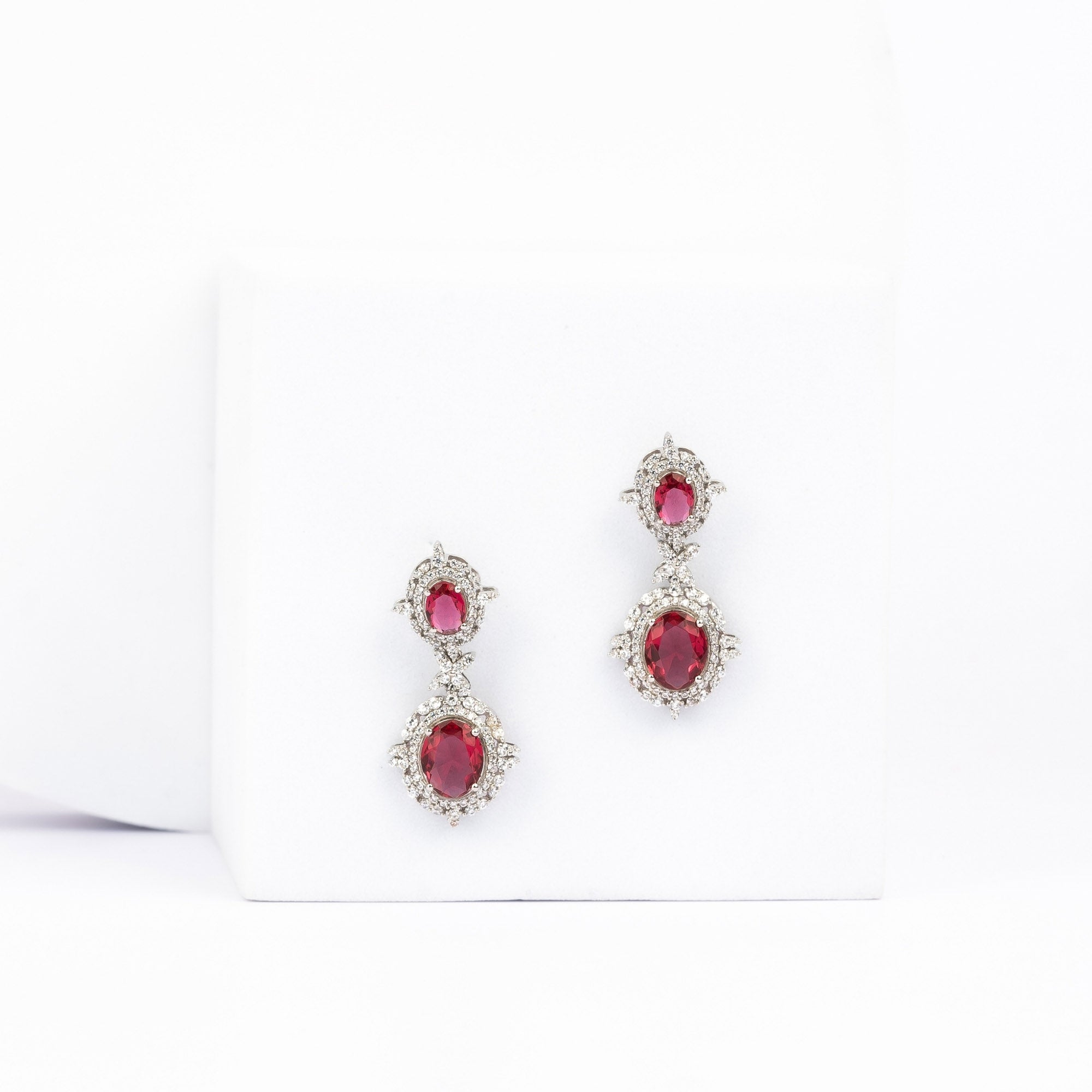 Royal Ruby Drop Earrings