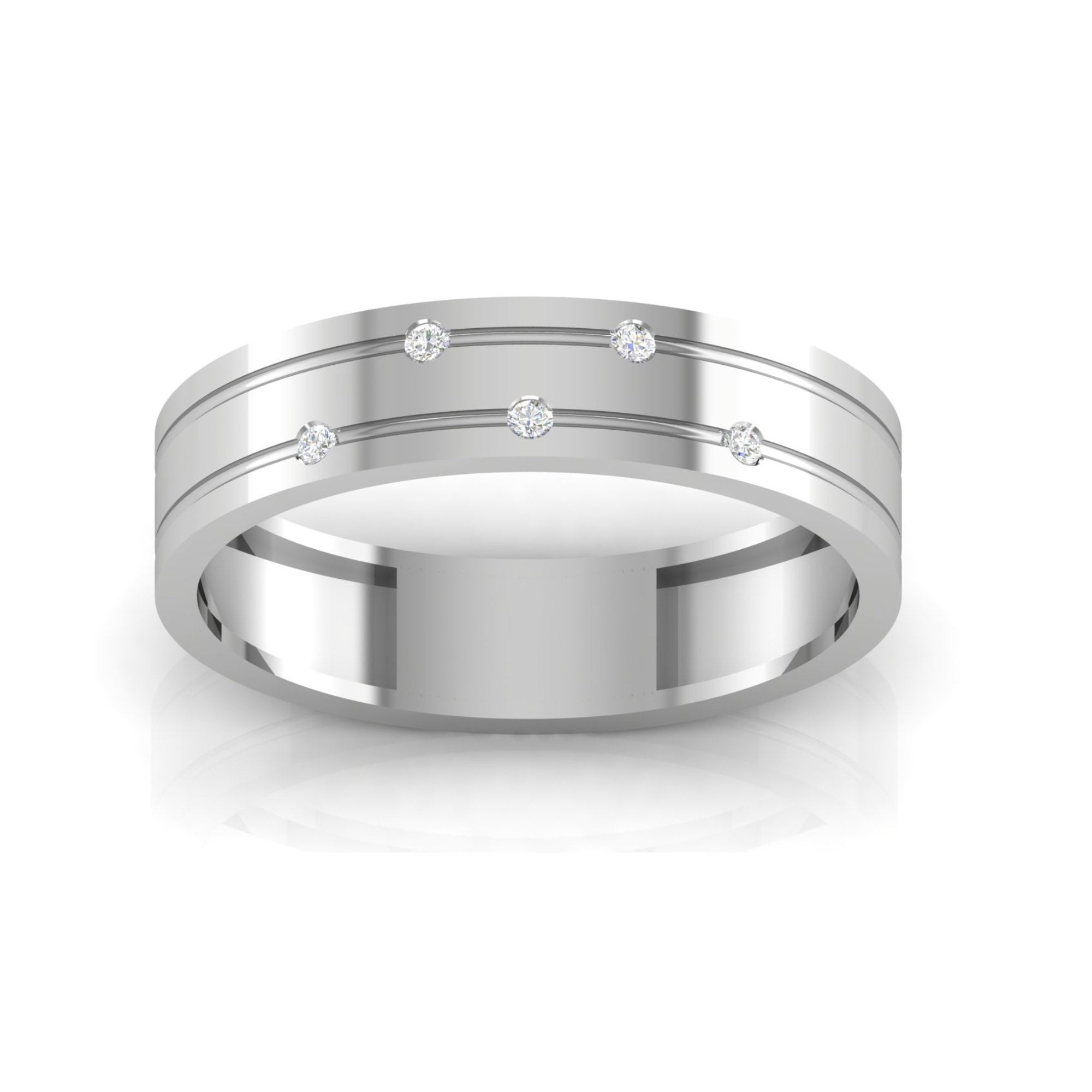 Modern Couple Diamond Band