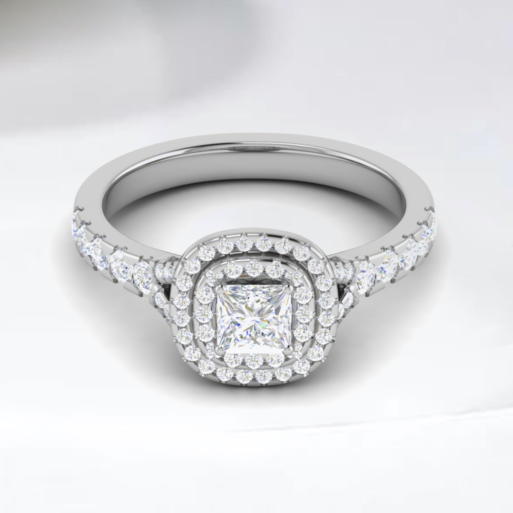 Princess Cut Double Halo Ring