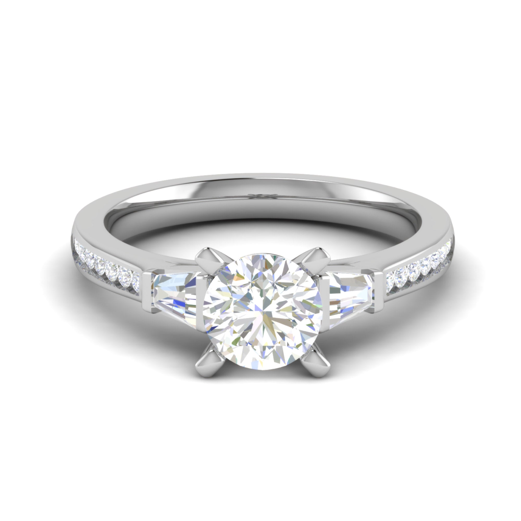 Round and Tapered Baguette Ring