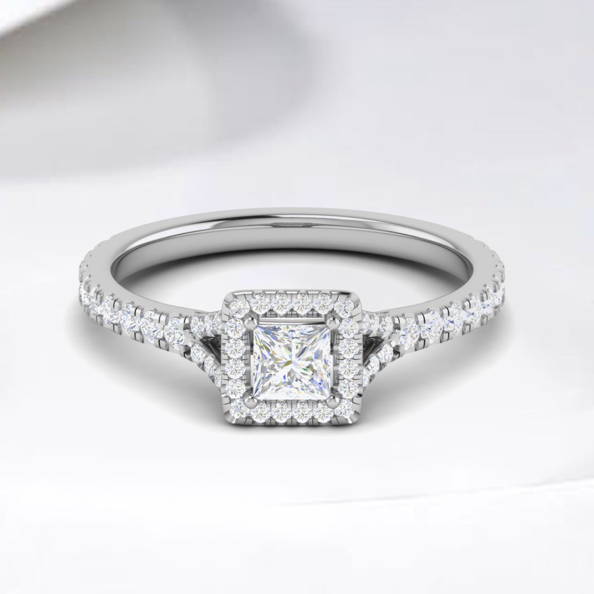 Princess Cut Halo Ring