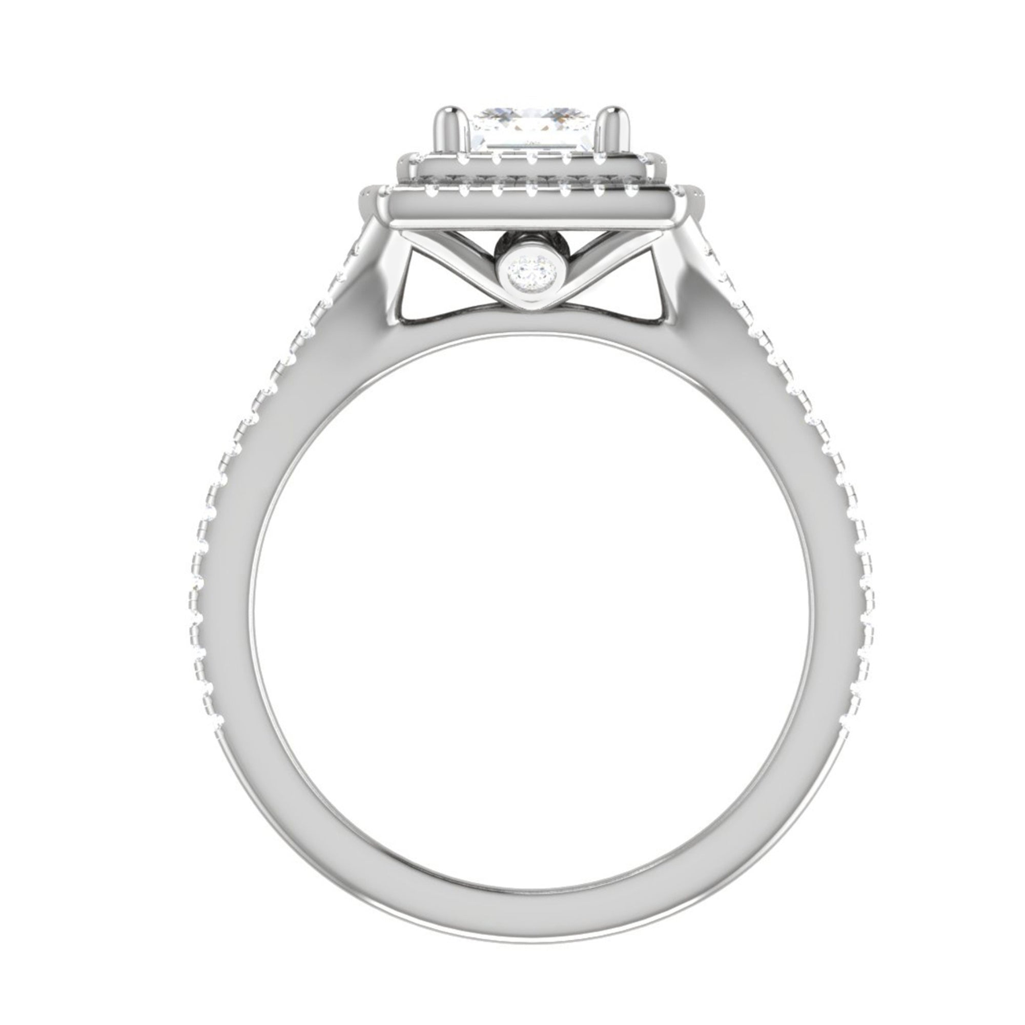 Split Shank Halo Engagement Ring