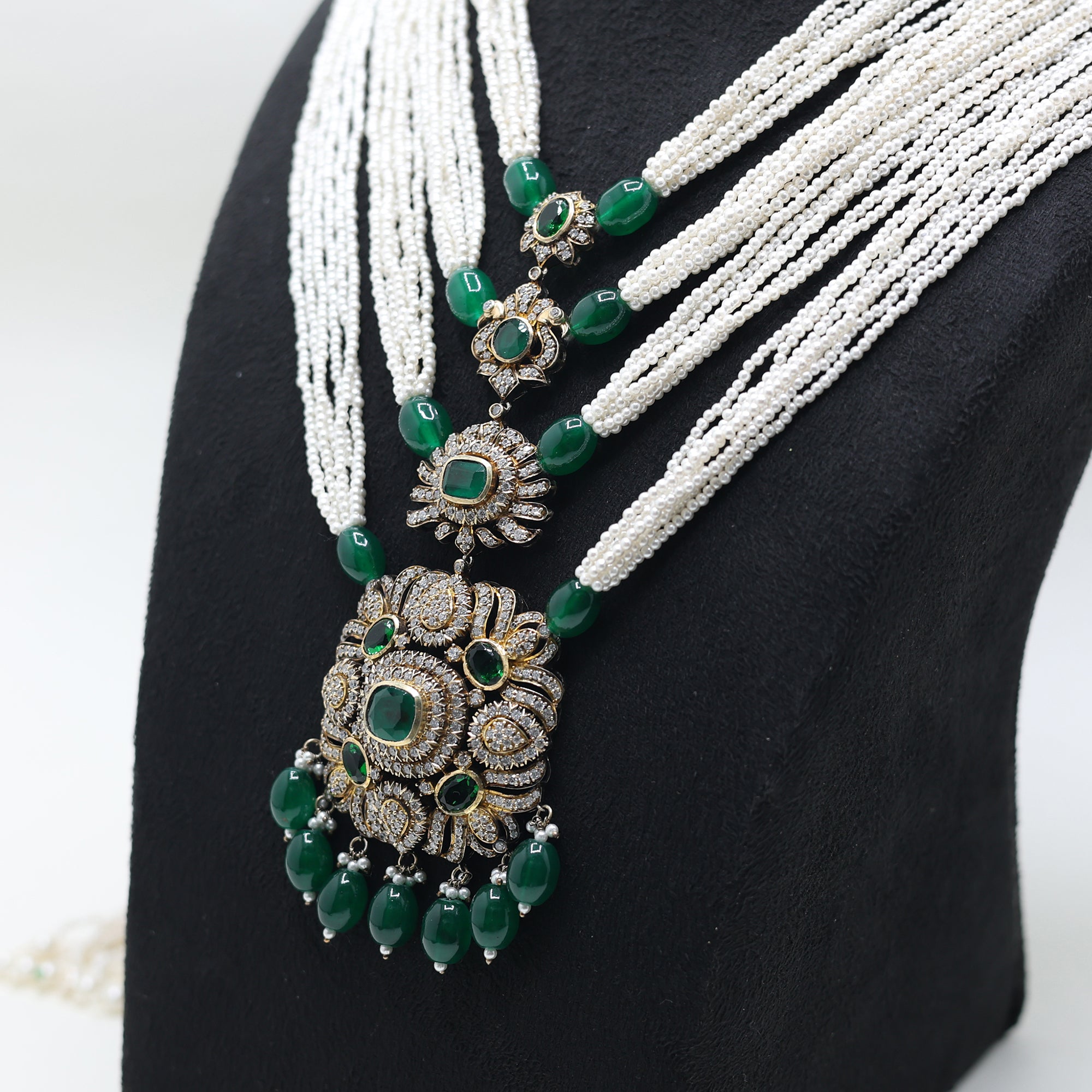 Vintage Inspired Antique Emerald Necklace