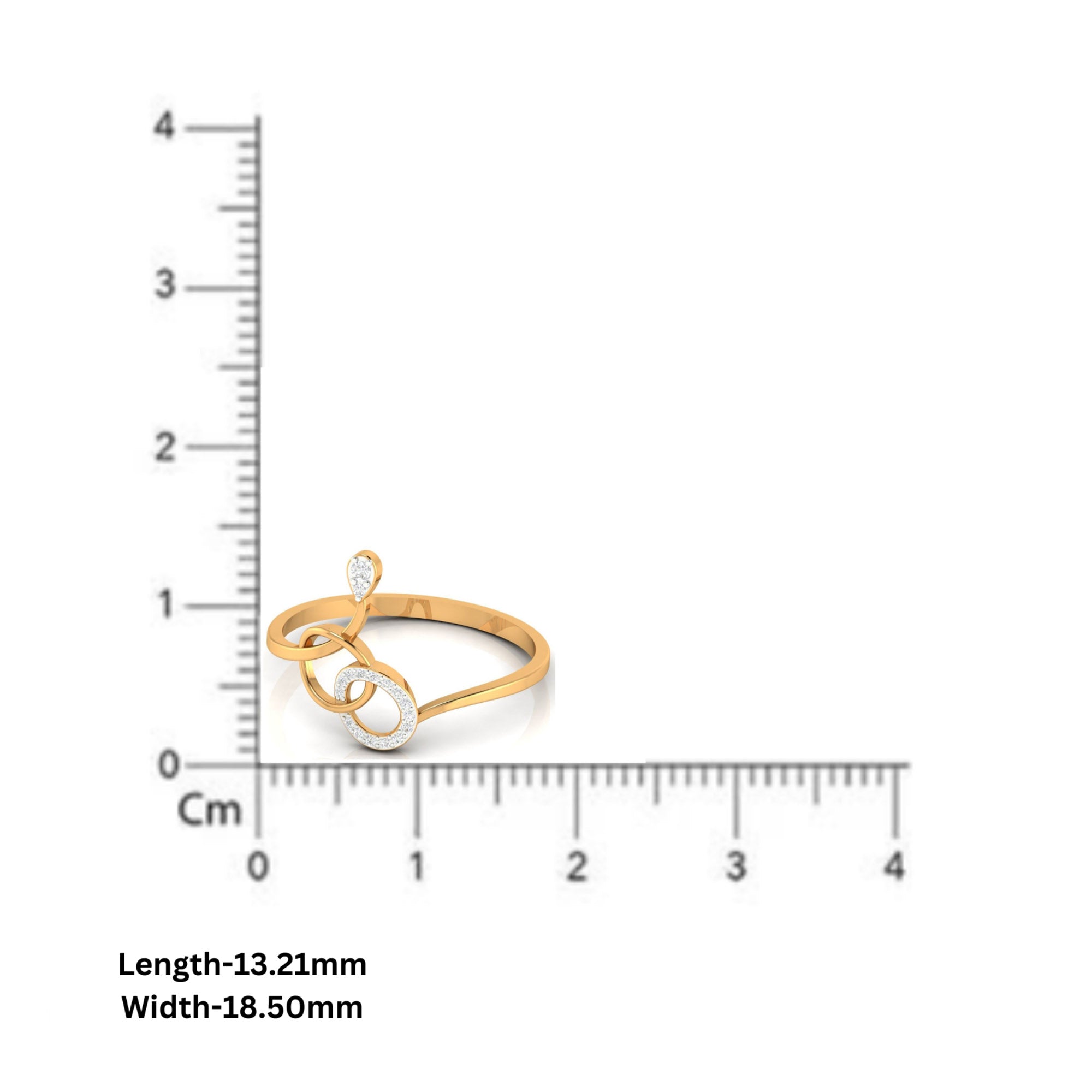Double Loop Diamond Stylish Ring