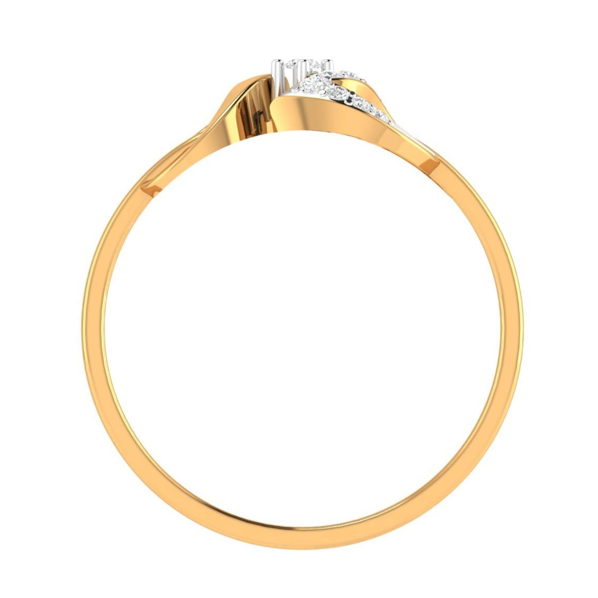 Wave Design Ring in Gold Plating