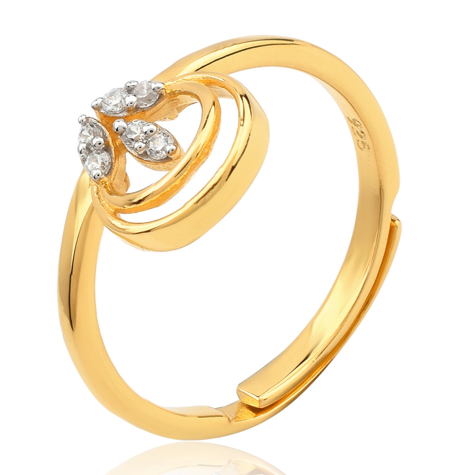 Elegant Circle Leaf Design Ring
