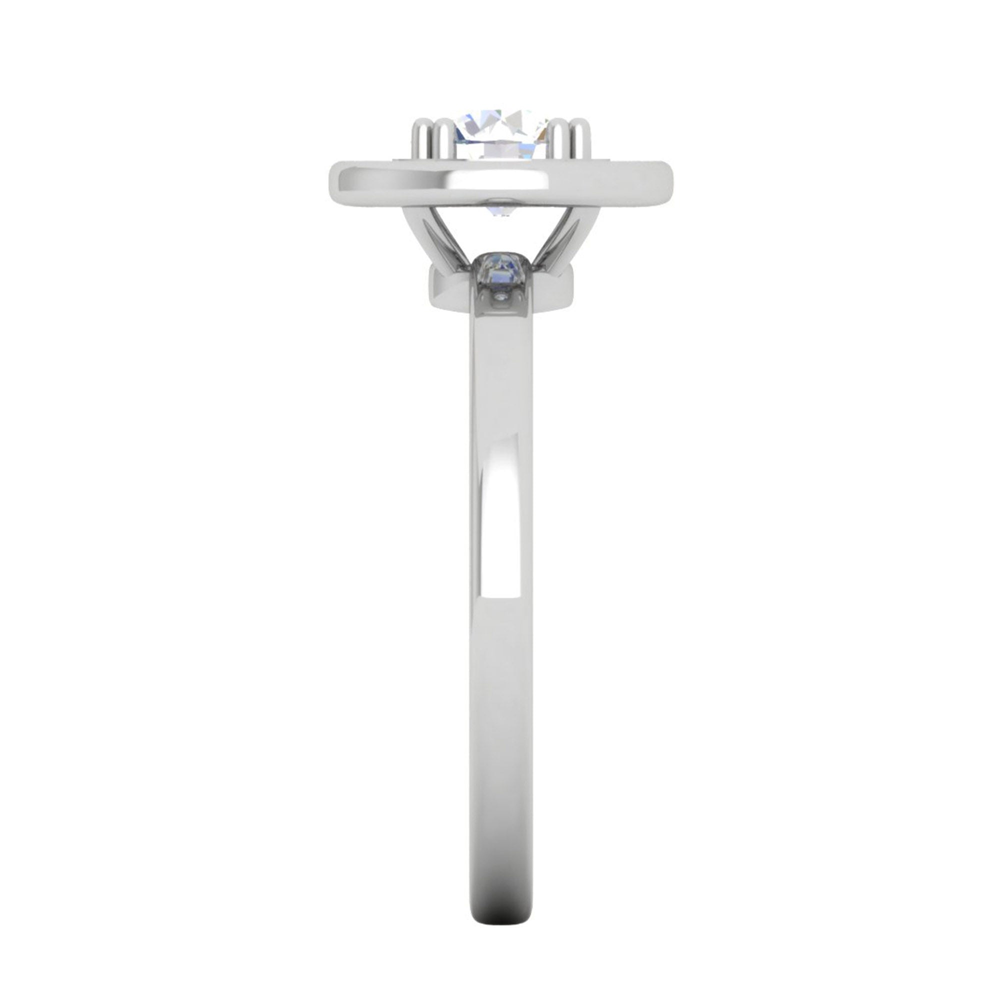 Adjustable Halo Solitaire Ring