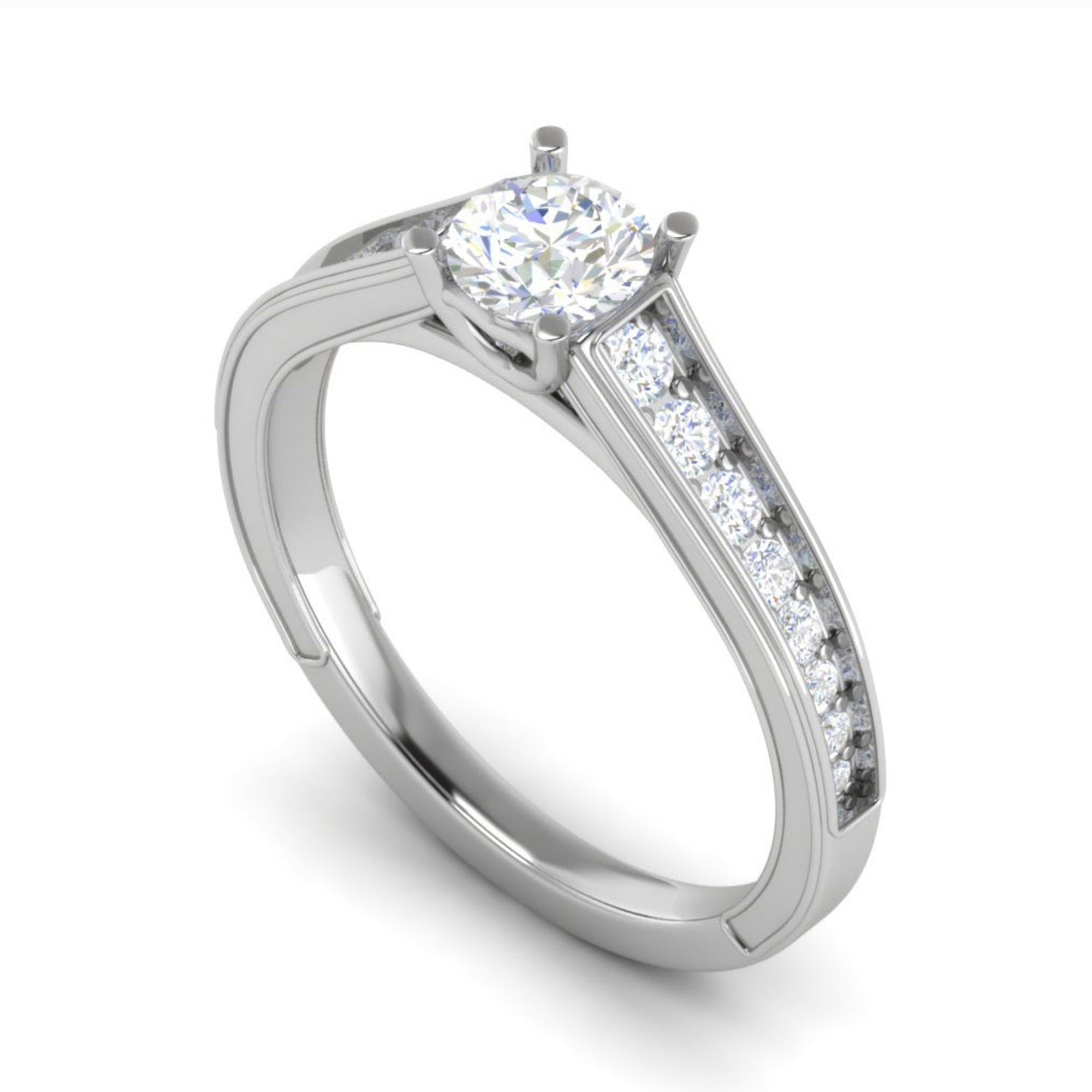 White Gold Plated Sterling Silver Ring