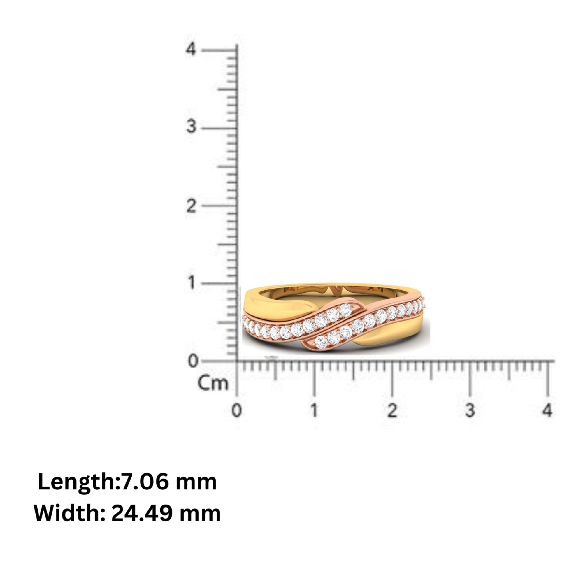 Yellow and Rose Gold Bypass Ring