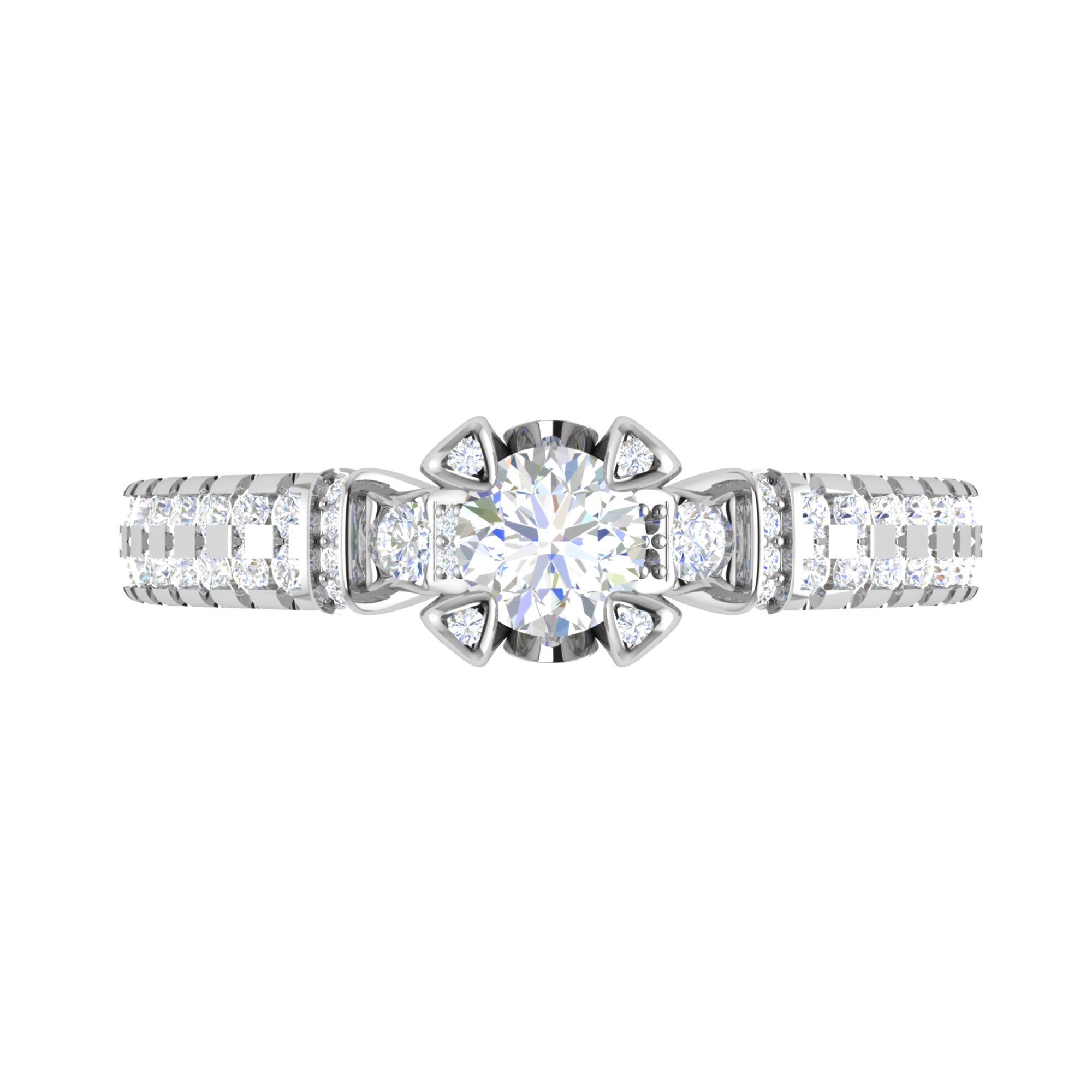 Elegant Silver Diamond Ring