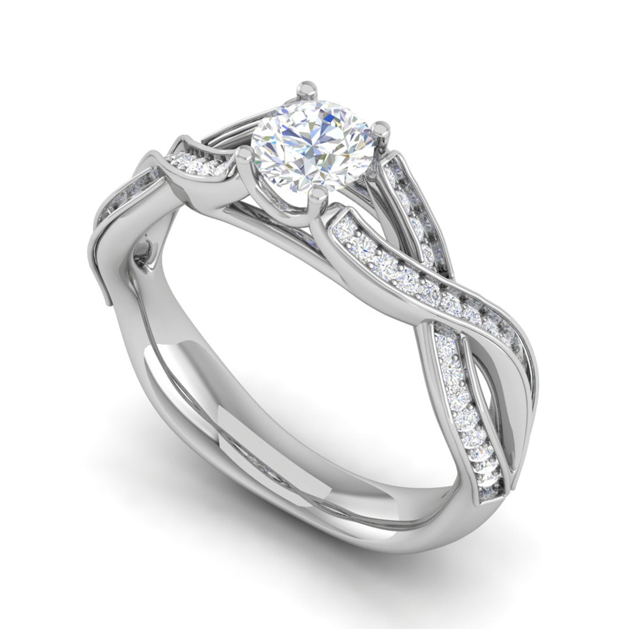 White Gold Plating Crisscross Ring