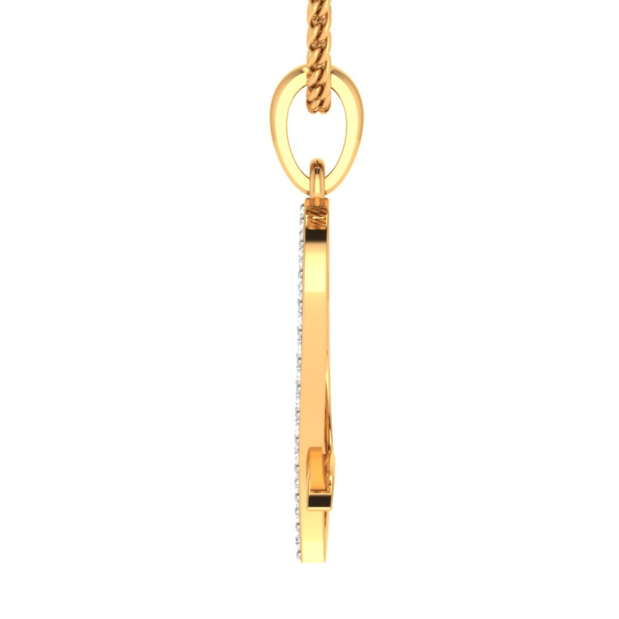 Open Heart Yellow Gold Pendant