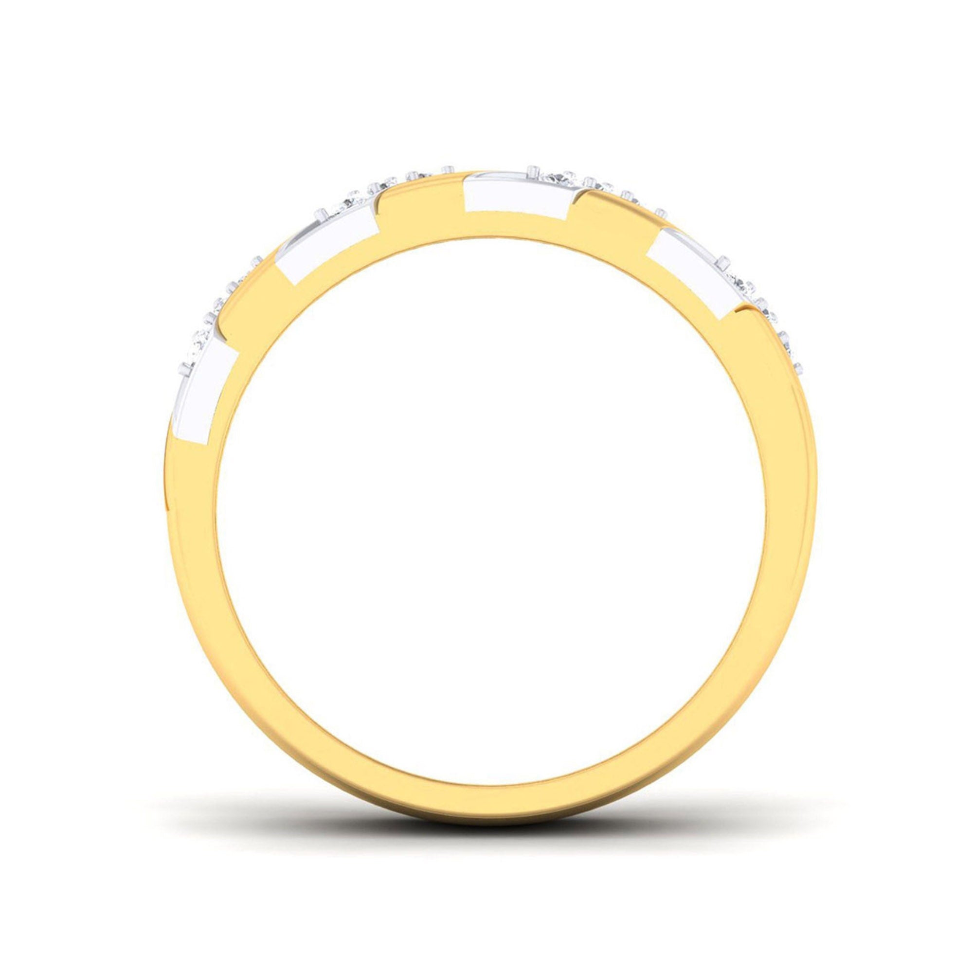 Gold Plated Diagonal Stripe Band