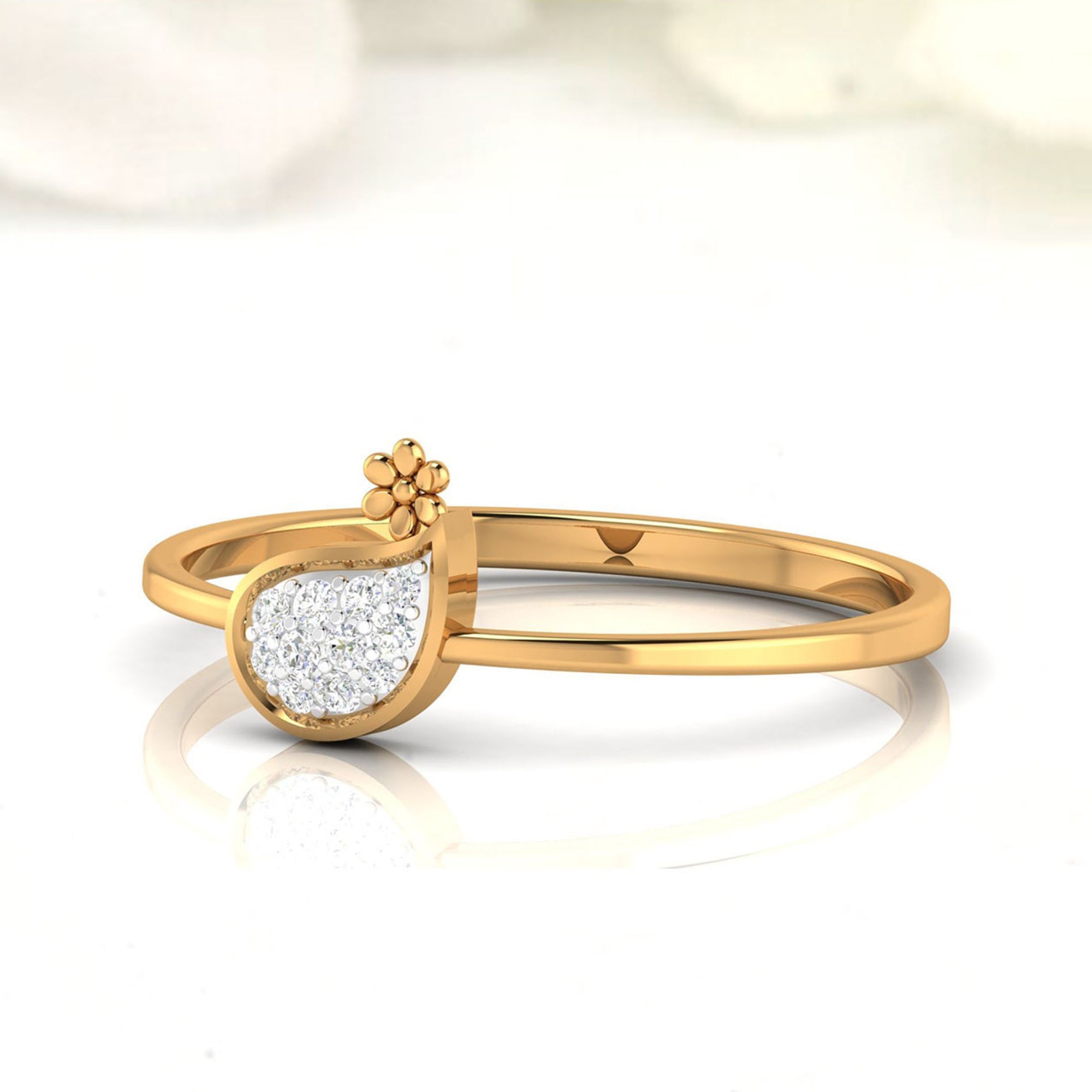 Floral Leaf Diamond Ring