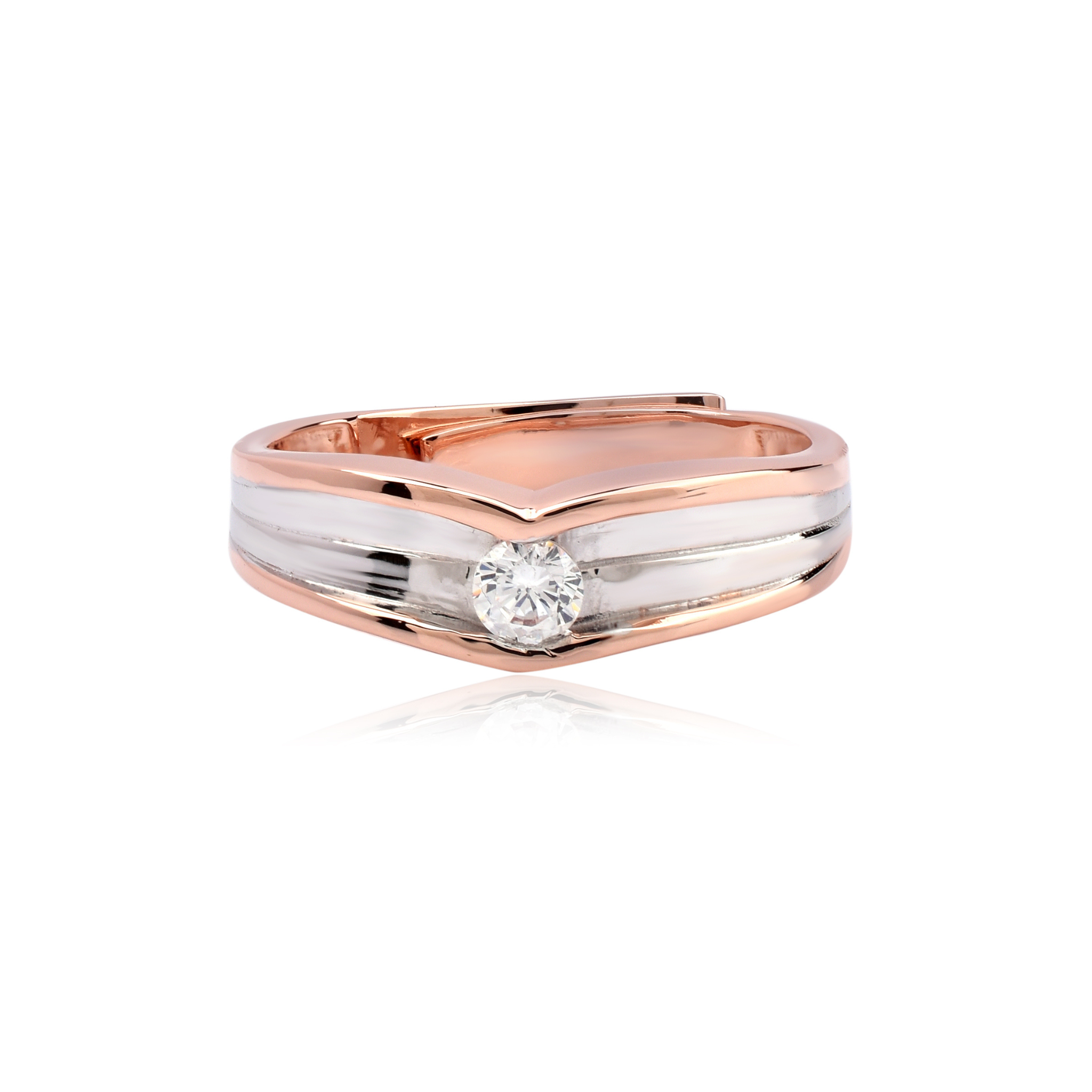 Adjustable Radiant Silver Rose Gold Dual-Tone Band