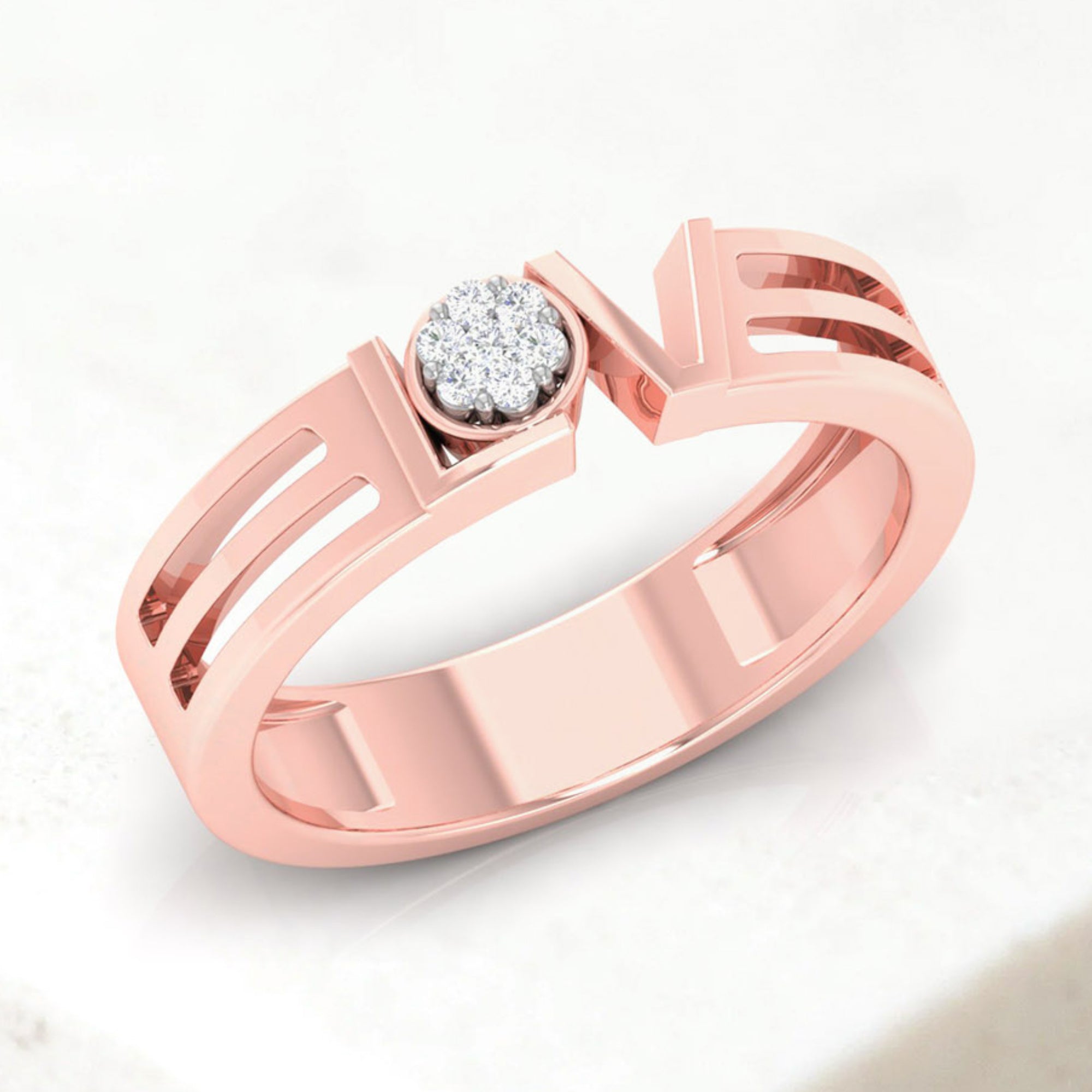 Love Script Diamond Band