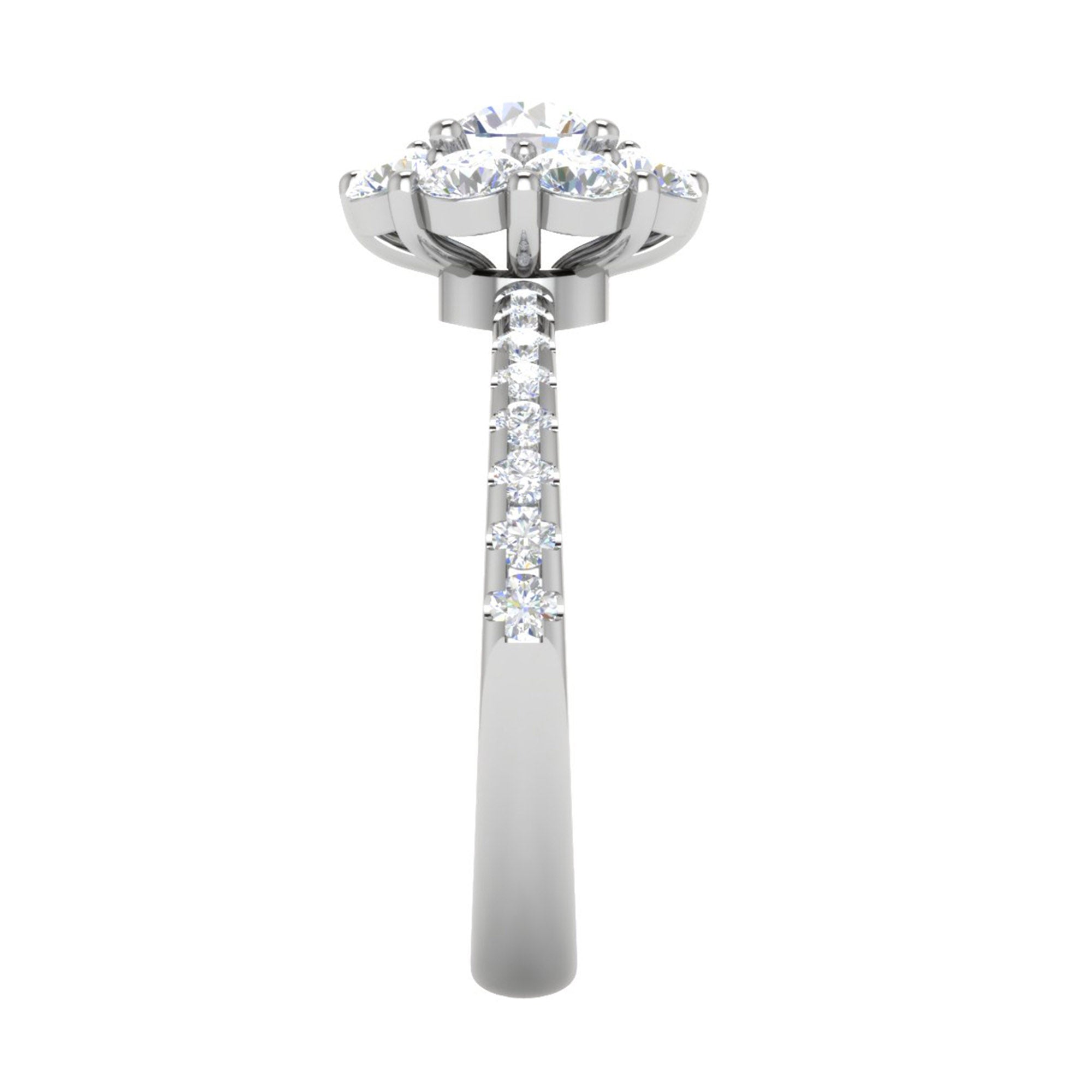 Classic Floral Halo Diamond Ring