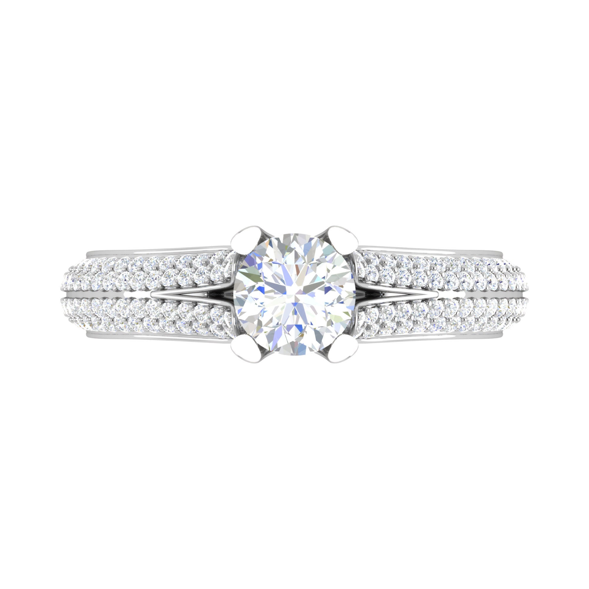 American Diamond Split Shank Ring