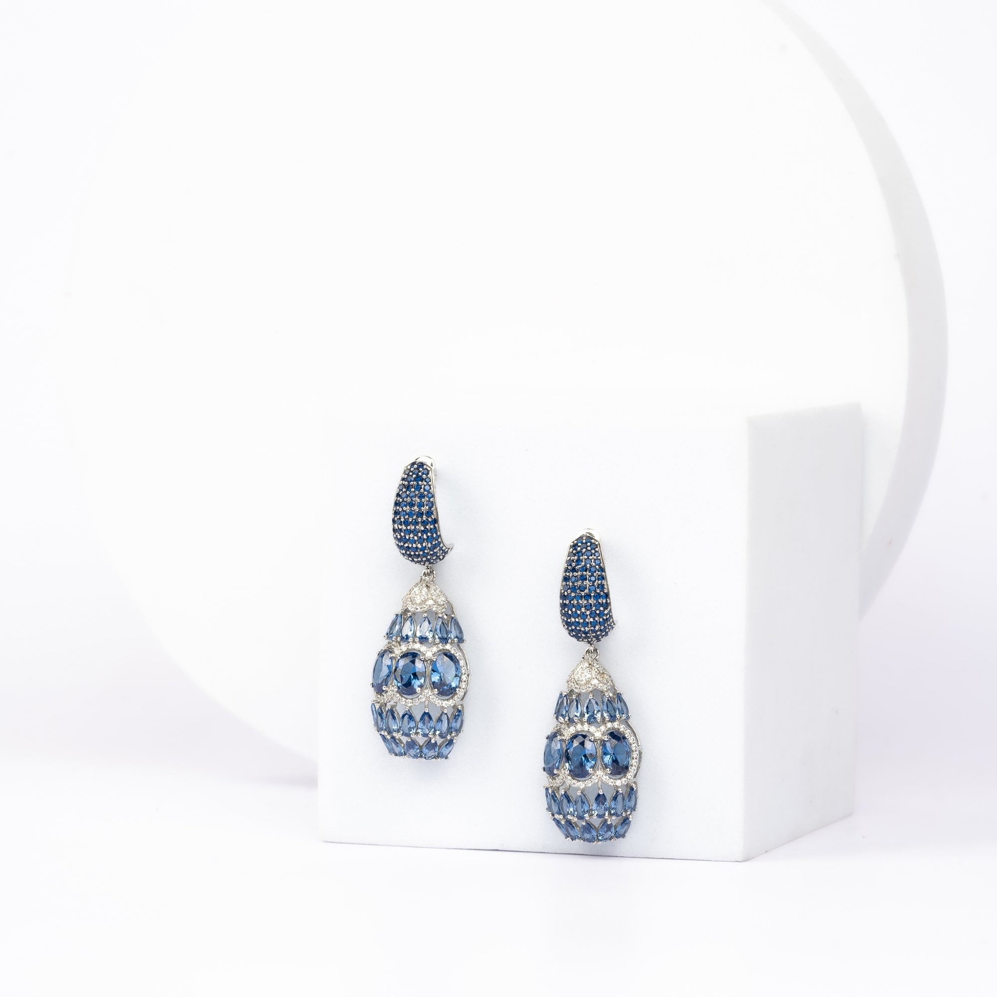 Blue Sapphire dangle Earrings