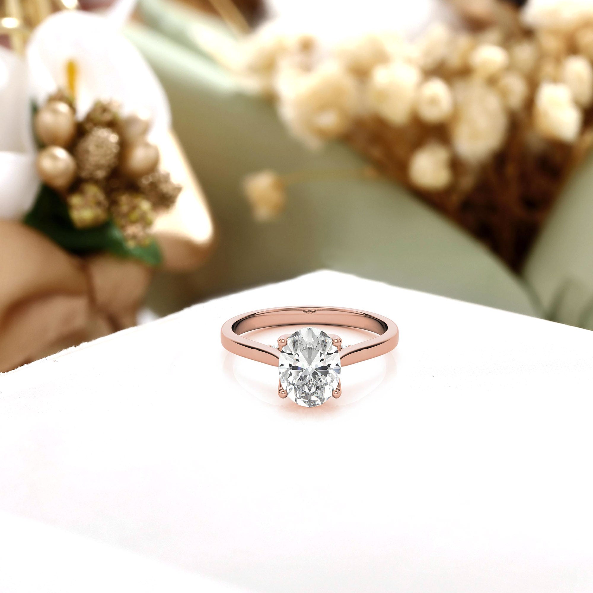 Silver Blush Solitaire Sparkle Ring