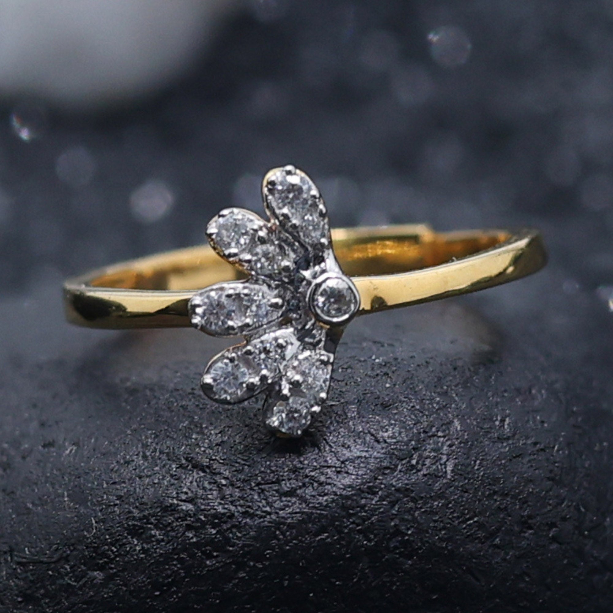 Sterling Silver Half Flower Ring