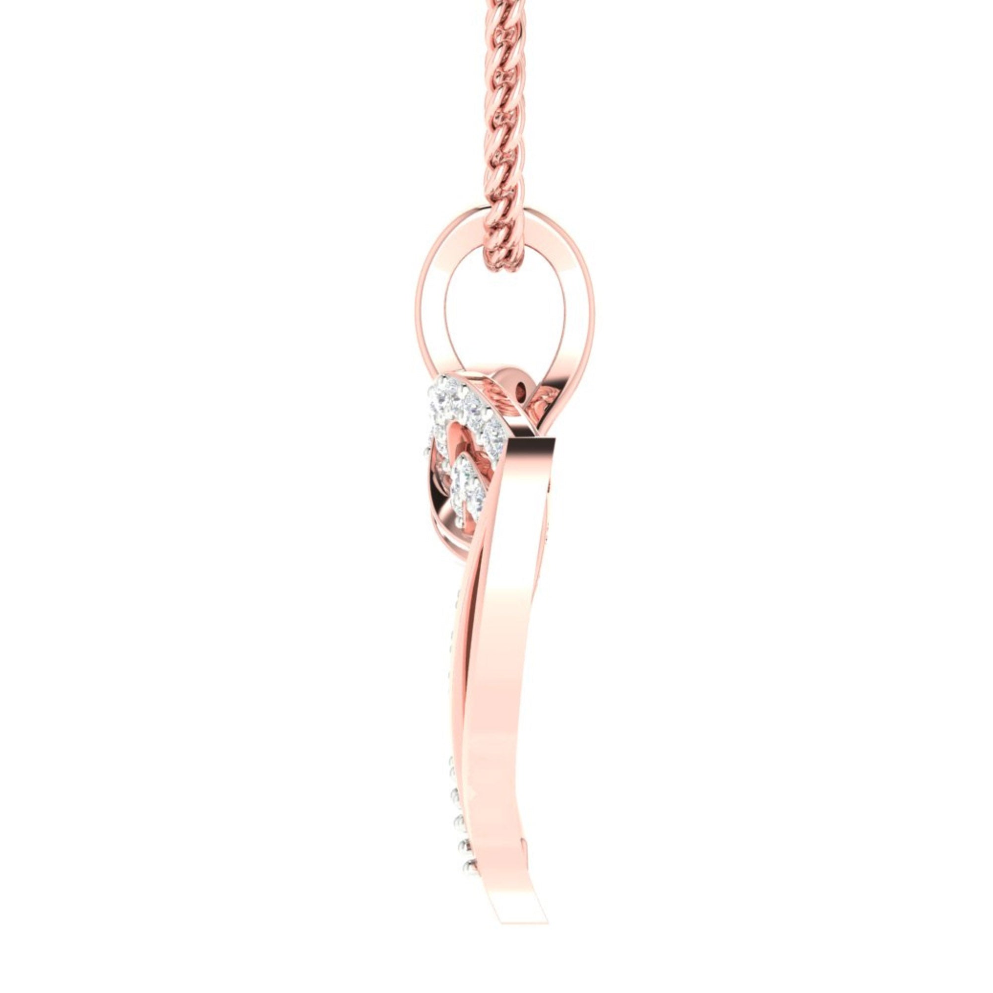 Twined Heart Rose Gold Pendant