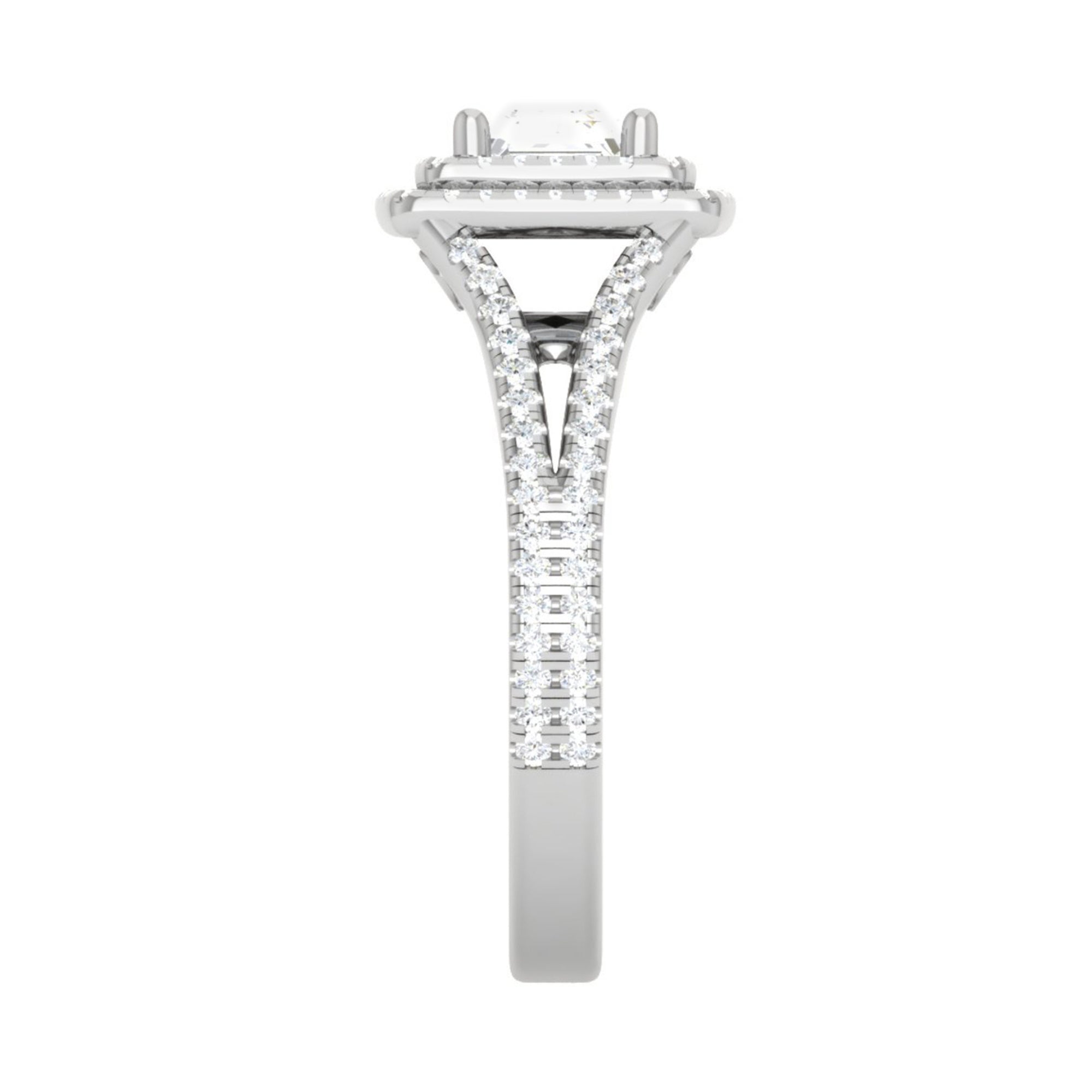 Split Shank Halo Engagement Ring