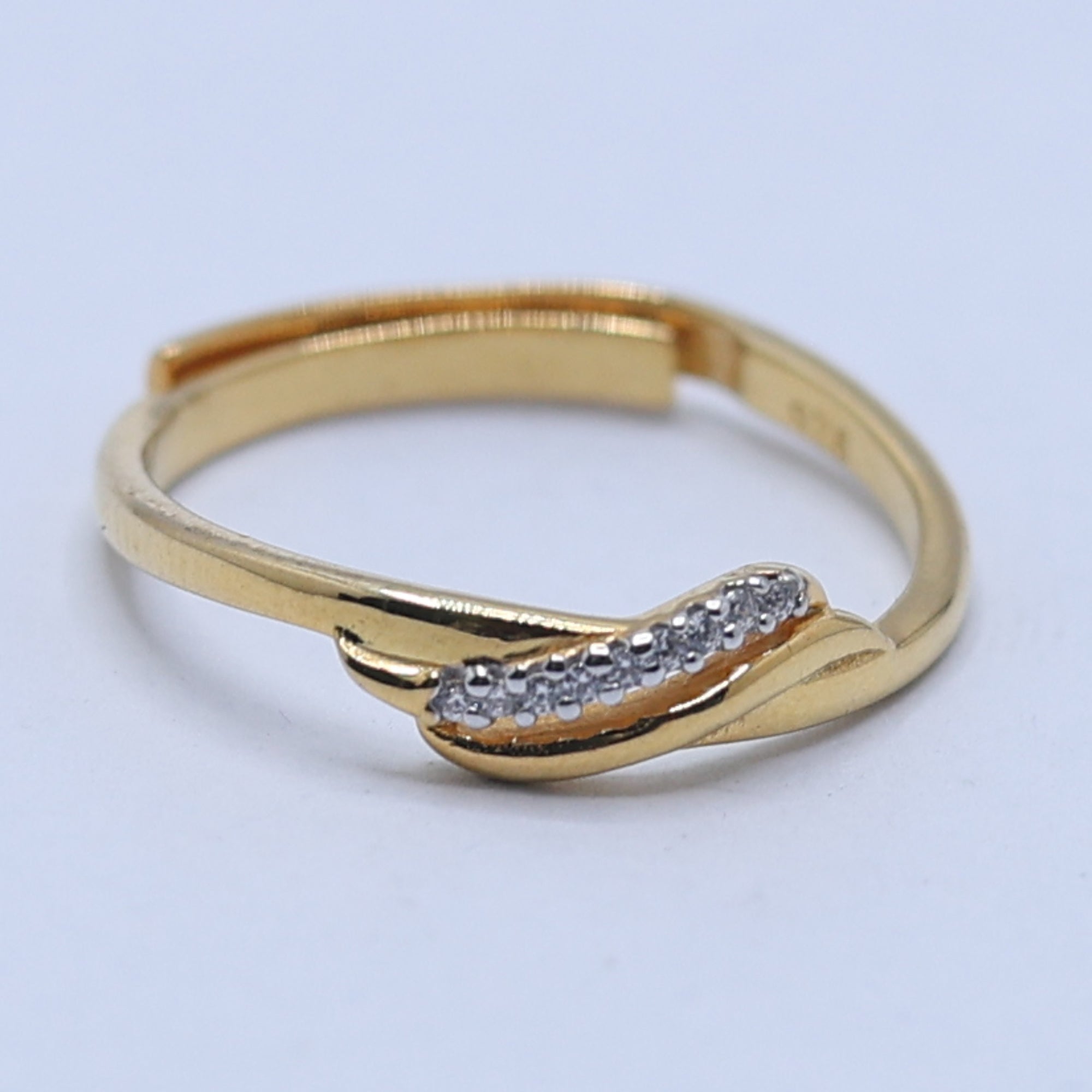 Gold Plated Wave Diamond Ring