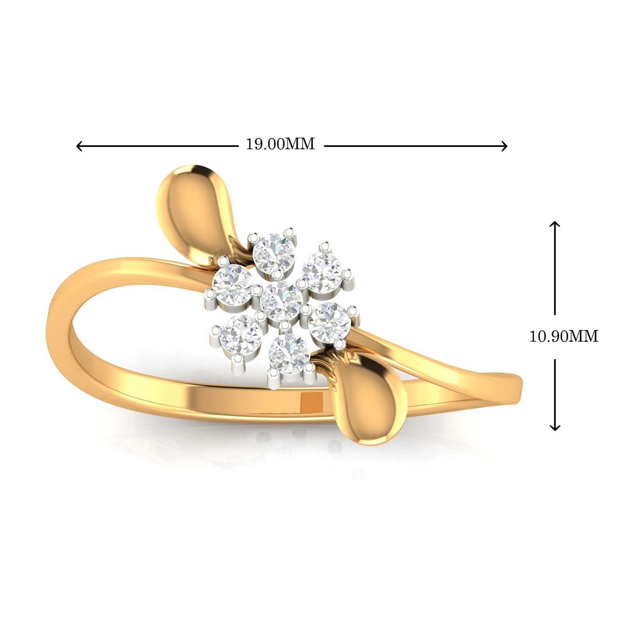 Floral Cluster Ring in Gold Plating