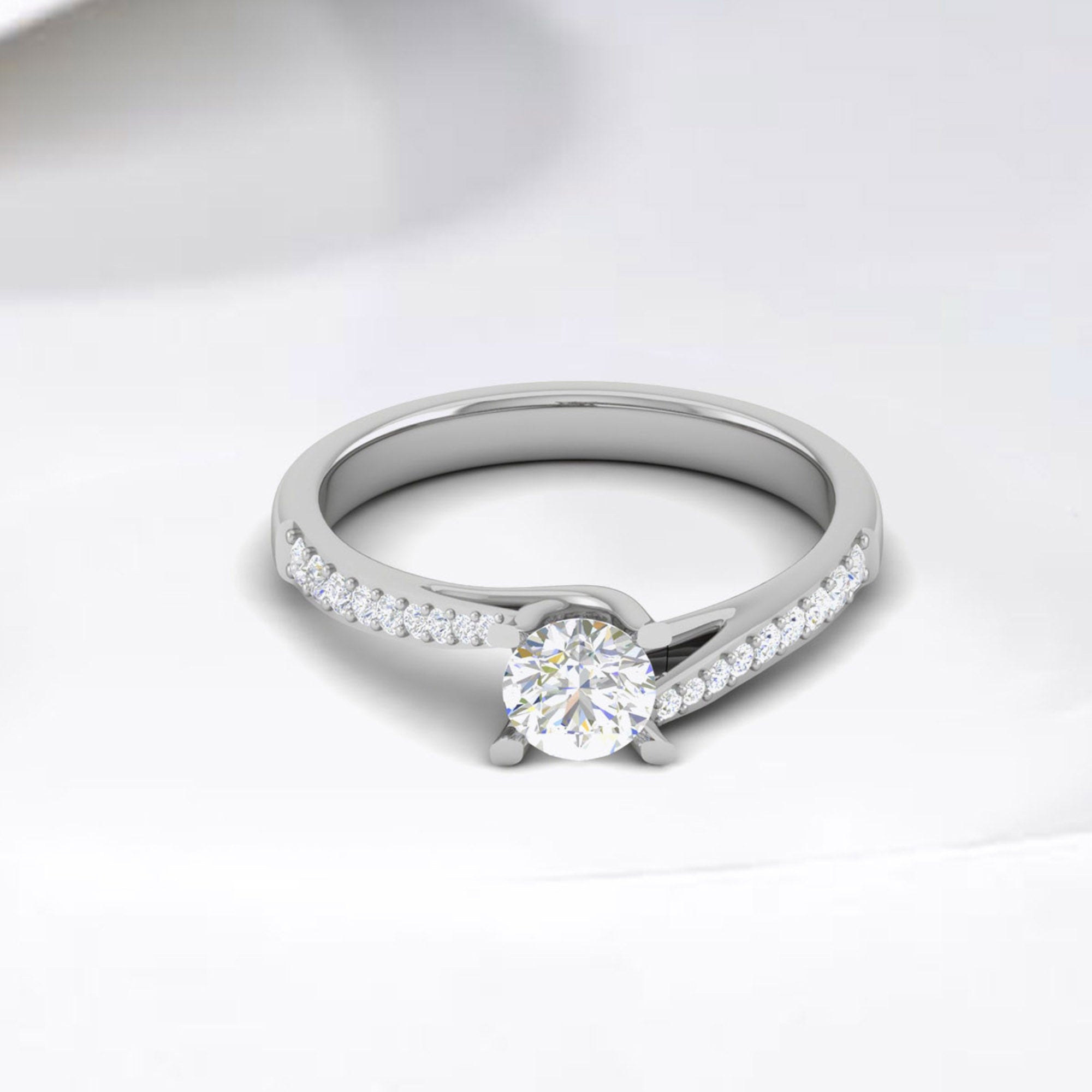 Bypass Engagement Ring in Sterling Silver