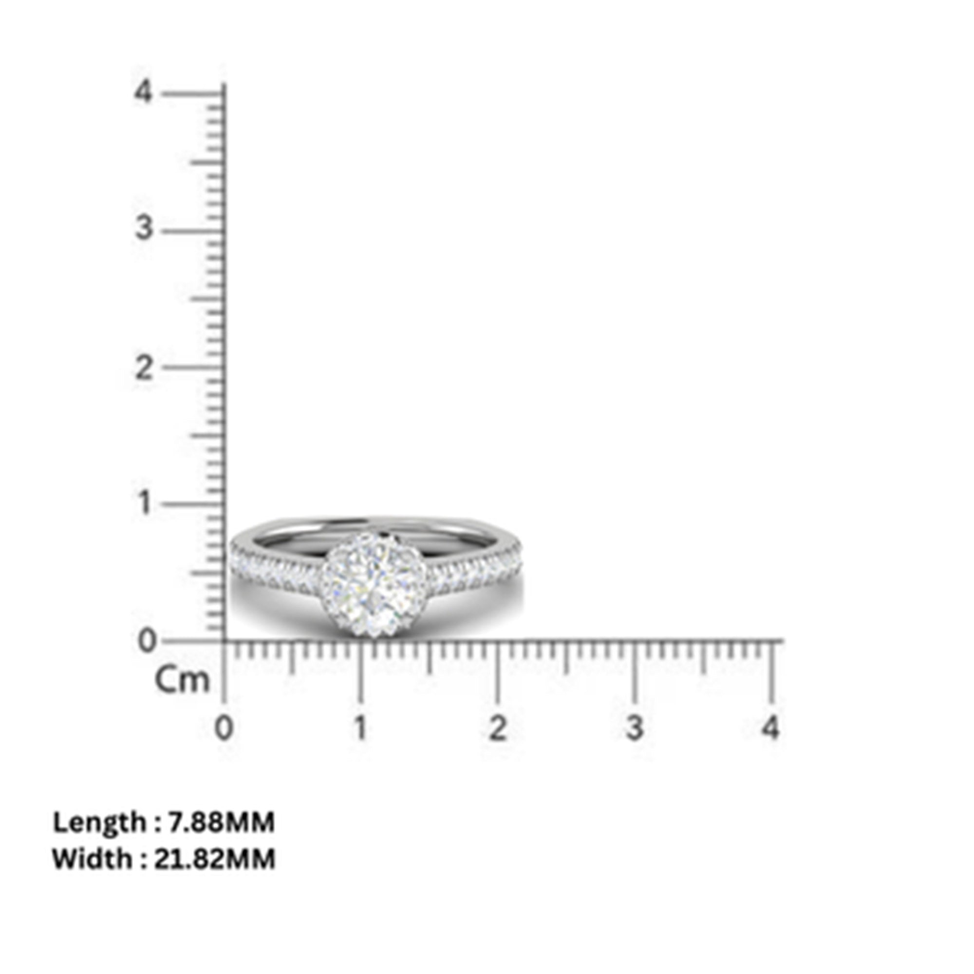Adjustable Silver Round Halo Ring