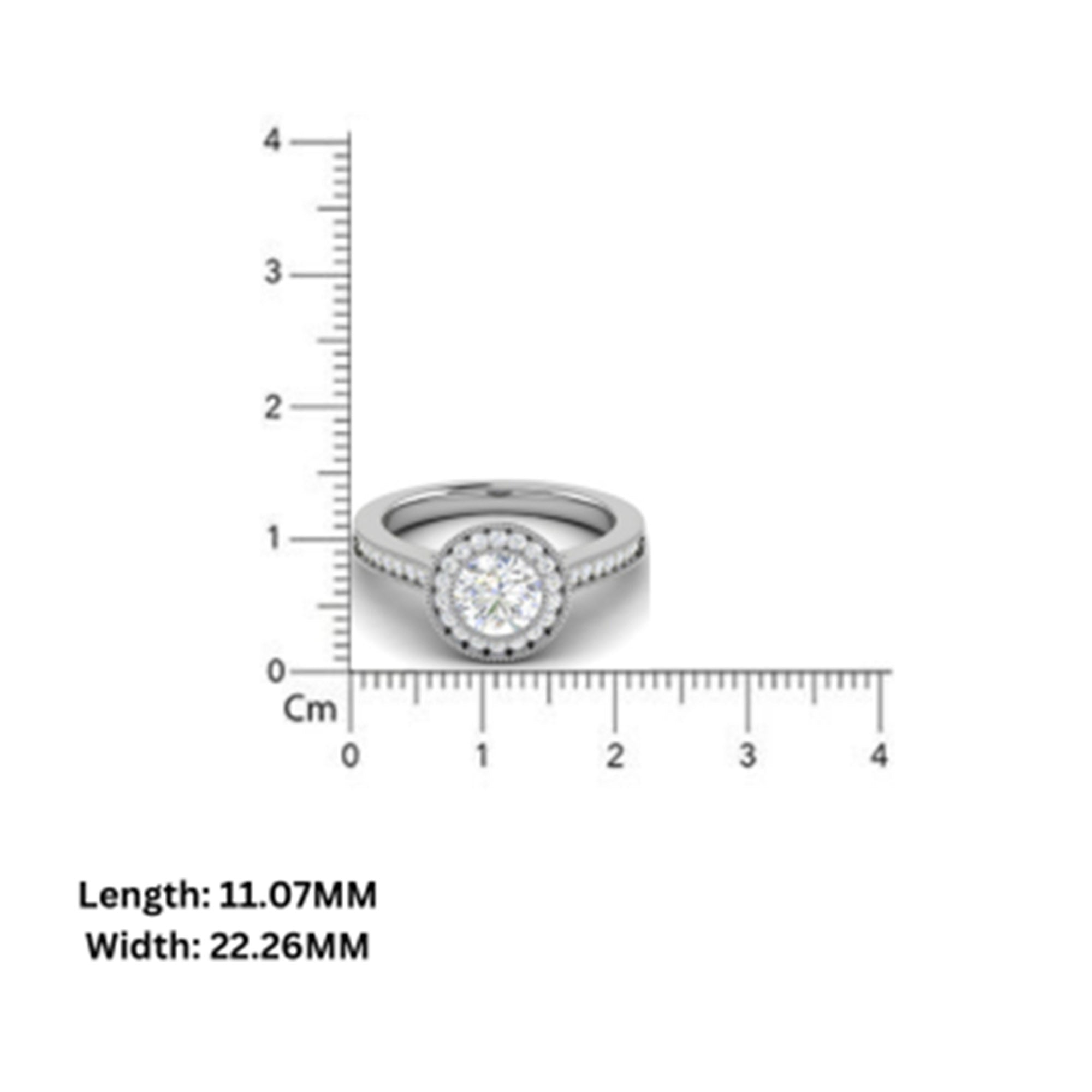 Elegant Milgrain Halo Solitaire Ring