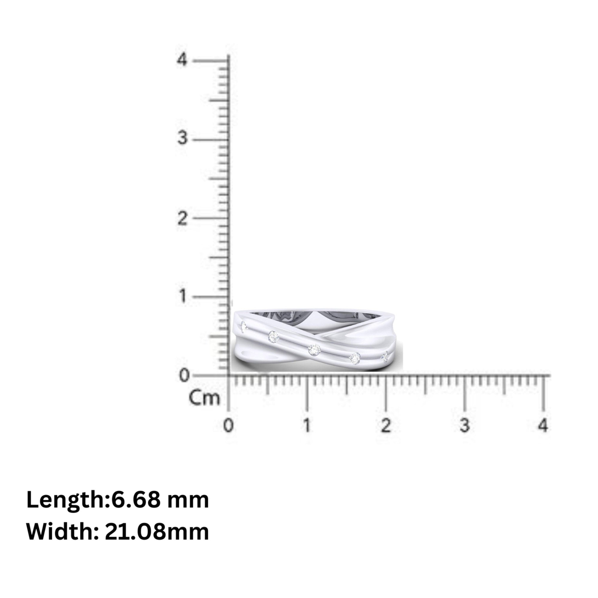 Elegant White Gold Crossover Band