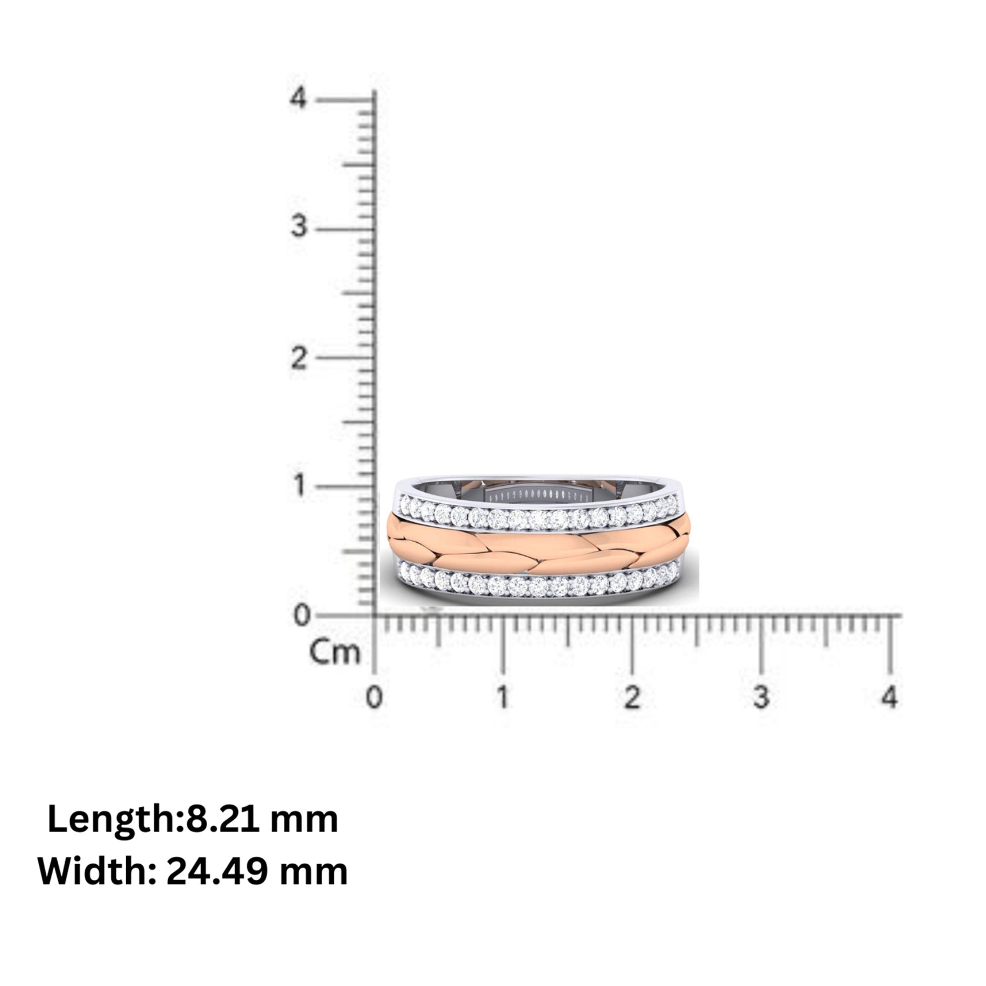 Elegant Dual Tone American Diamond Band