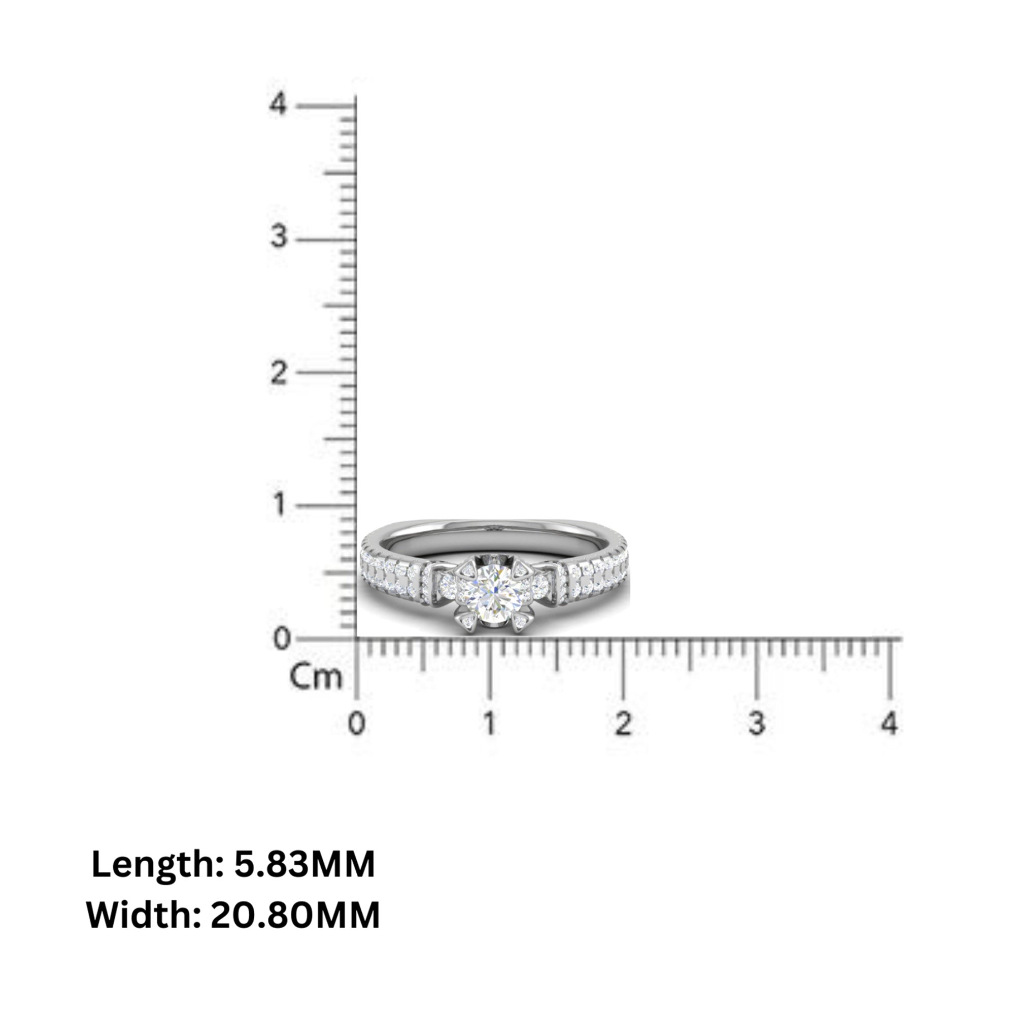 Elegant Silver Diamond Ring