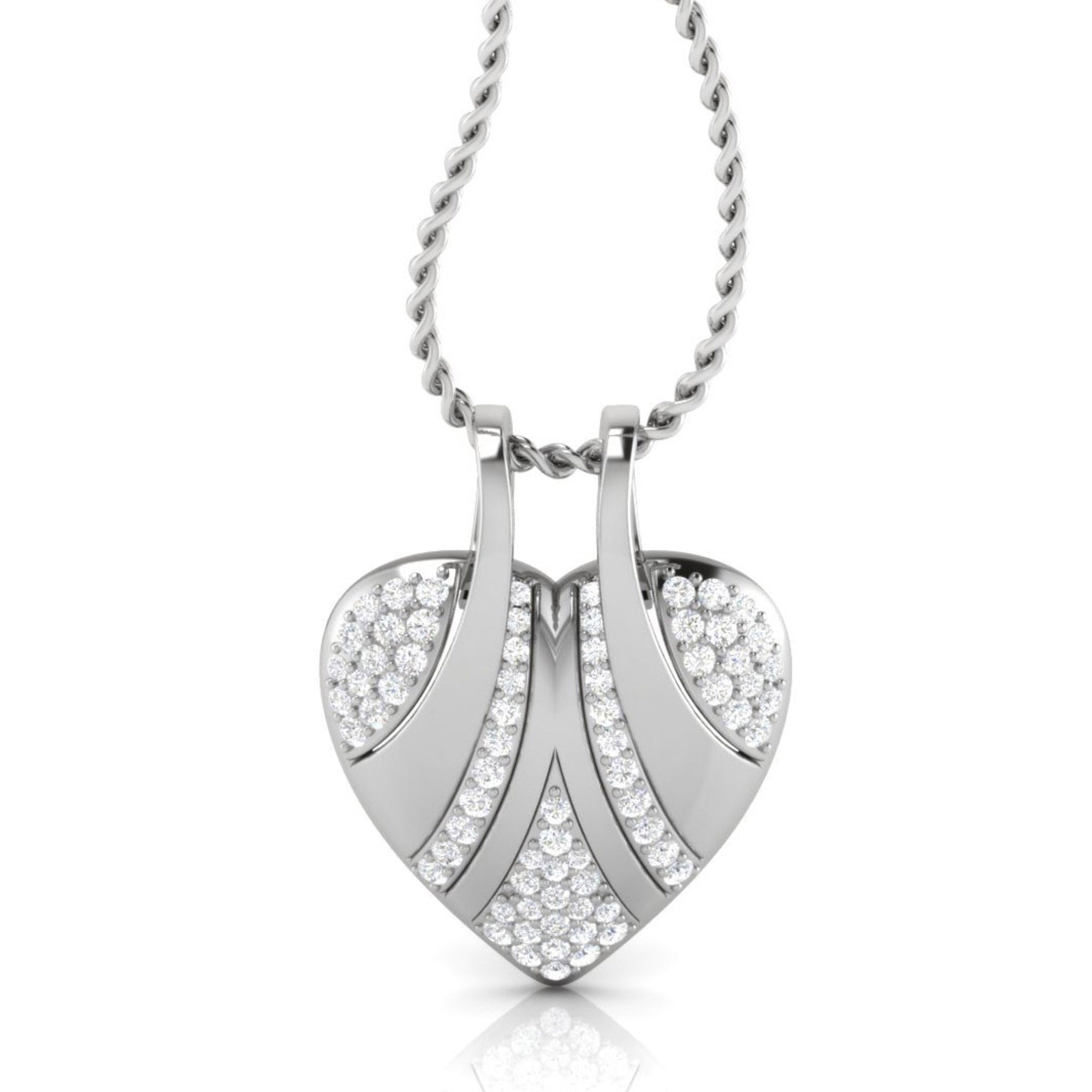 White Gold Diamond Heart Pendant