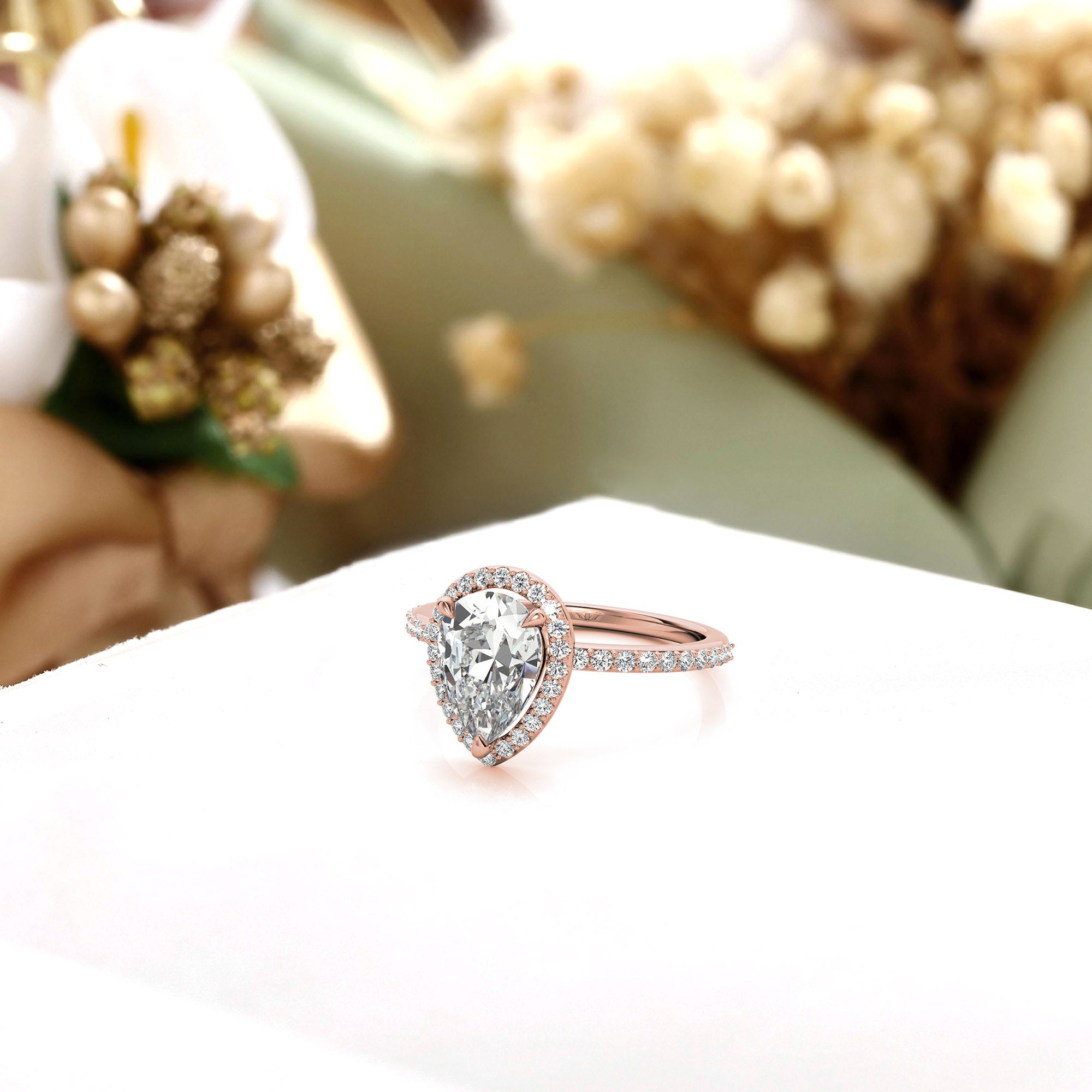 Silver Elegant Pear Ring