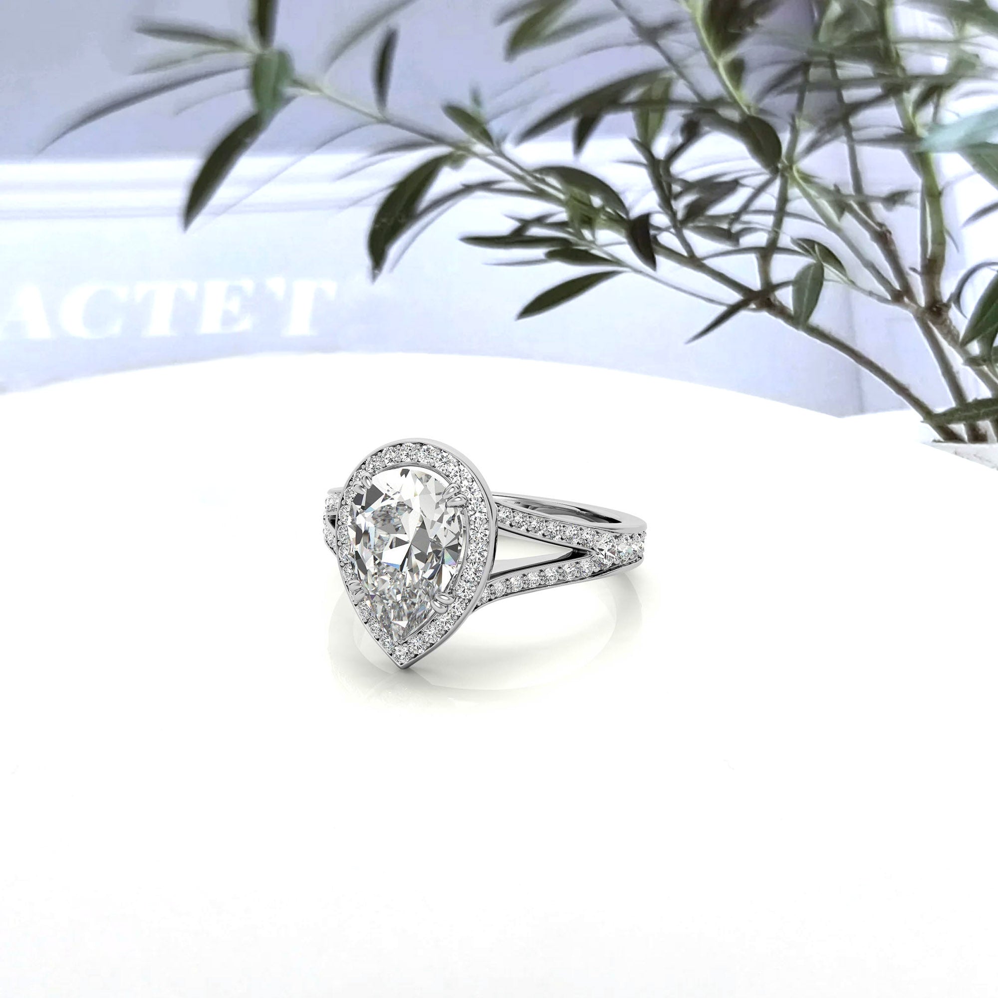 Silver Starlight Halo Ring