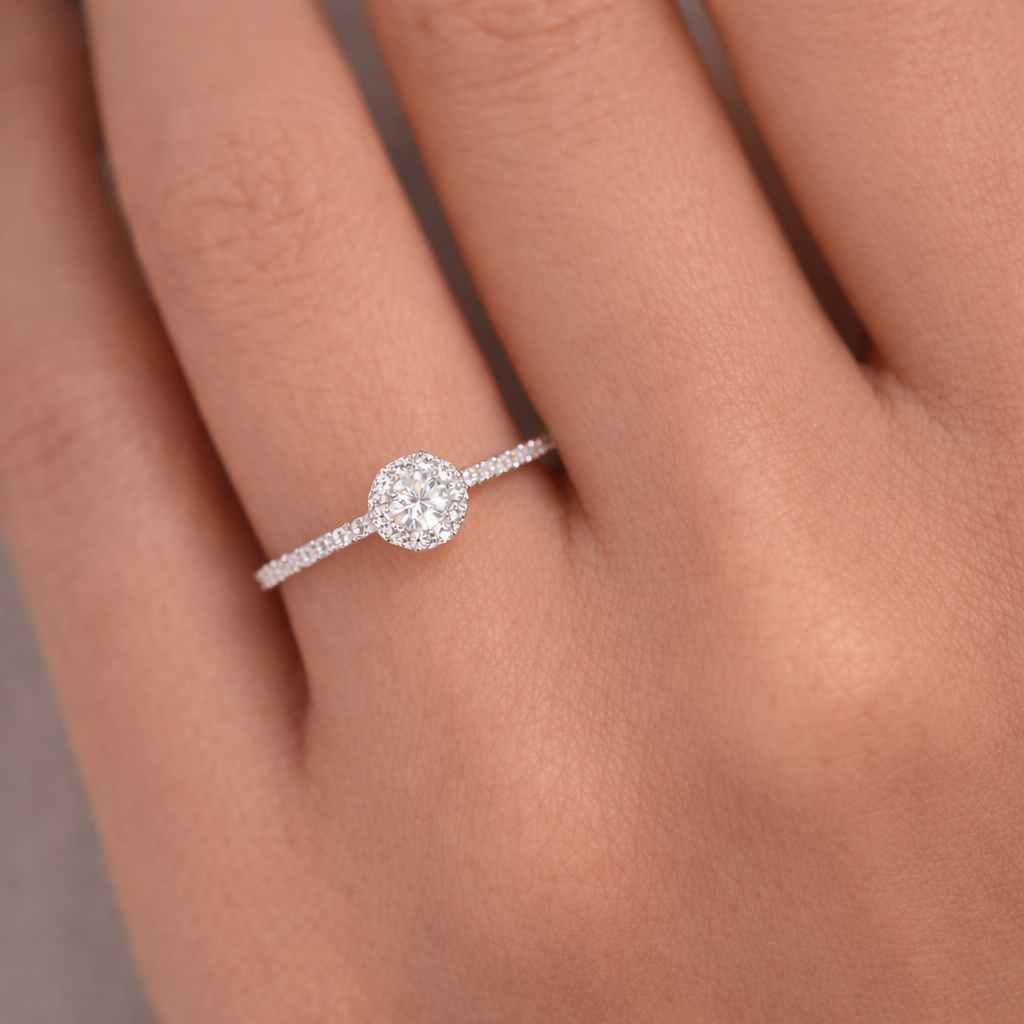Classic Halo Diamond Ring