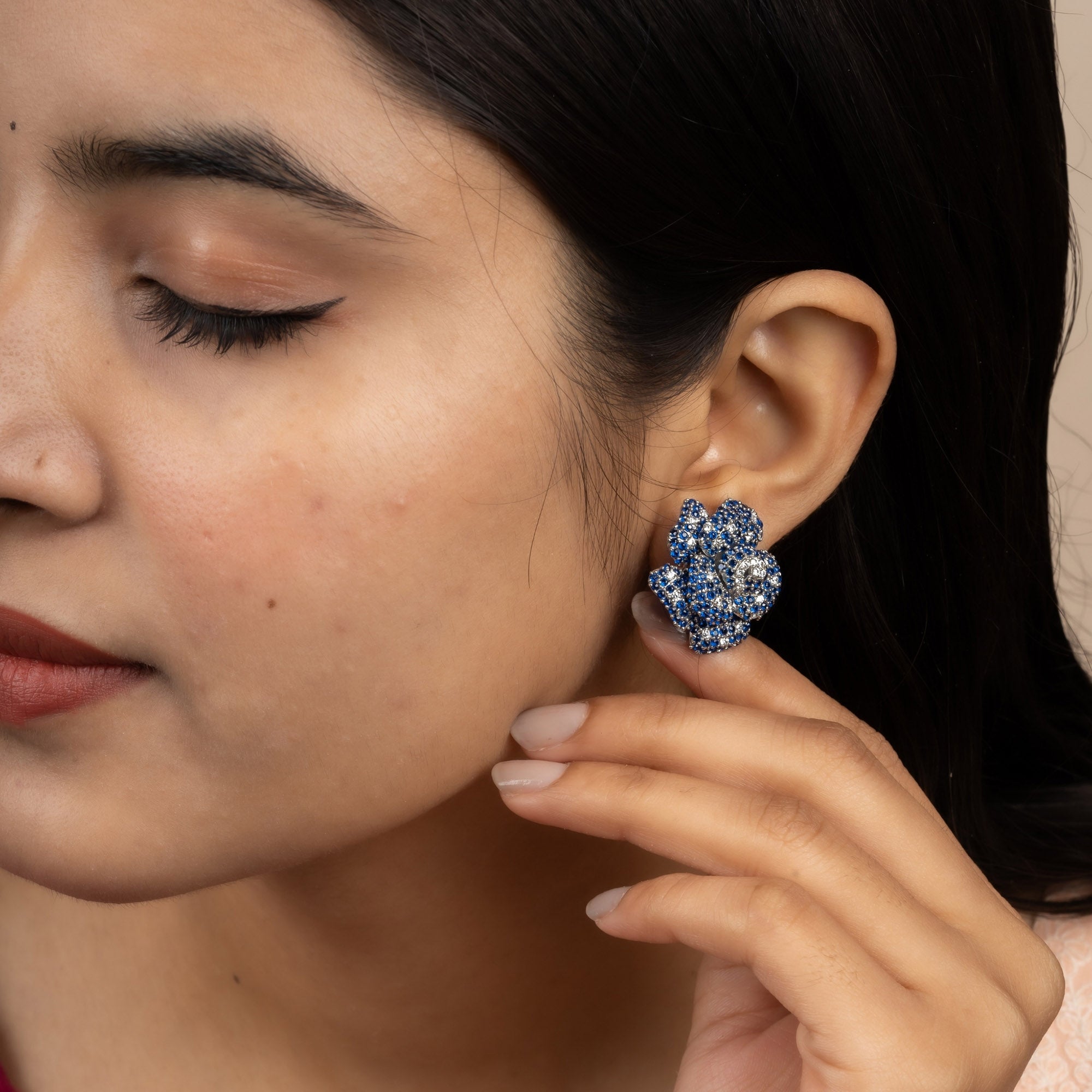 Sapphire Bloom Earrings