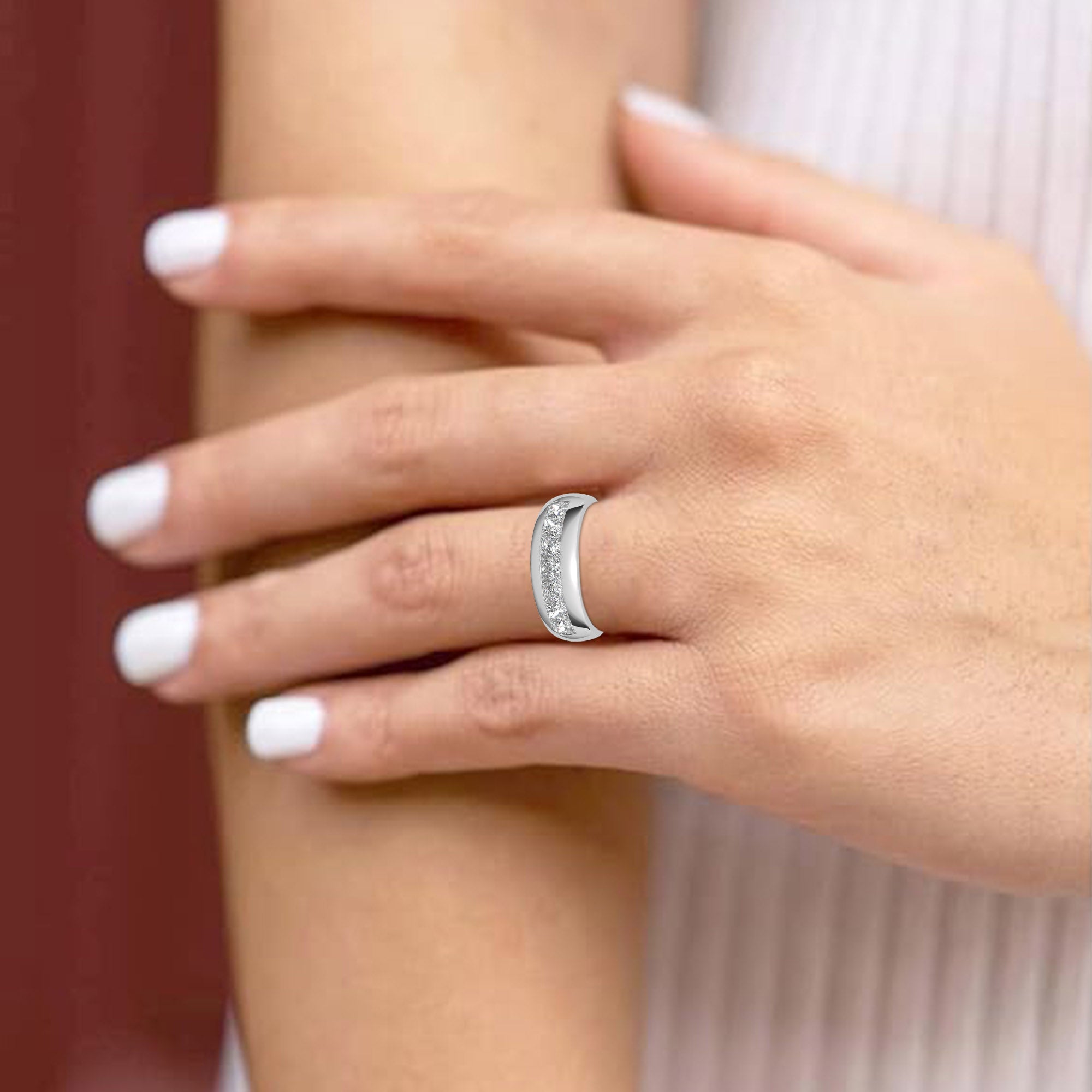 Bold Princess Cut Band Ring