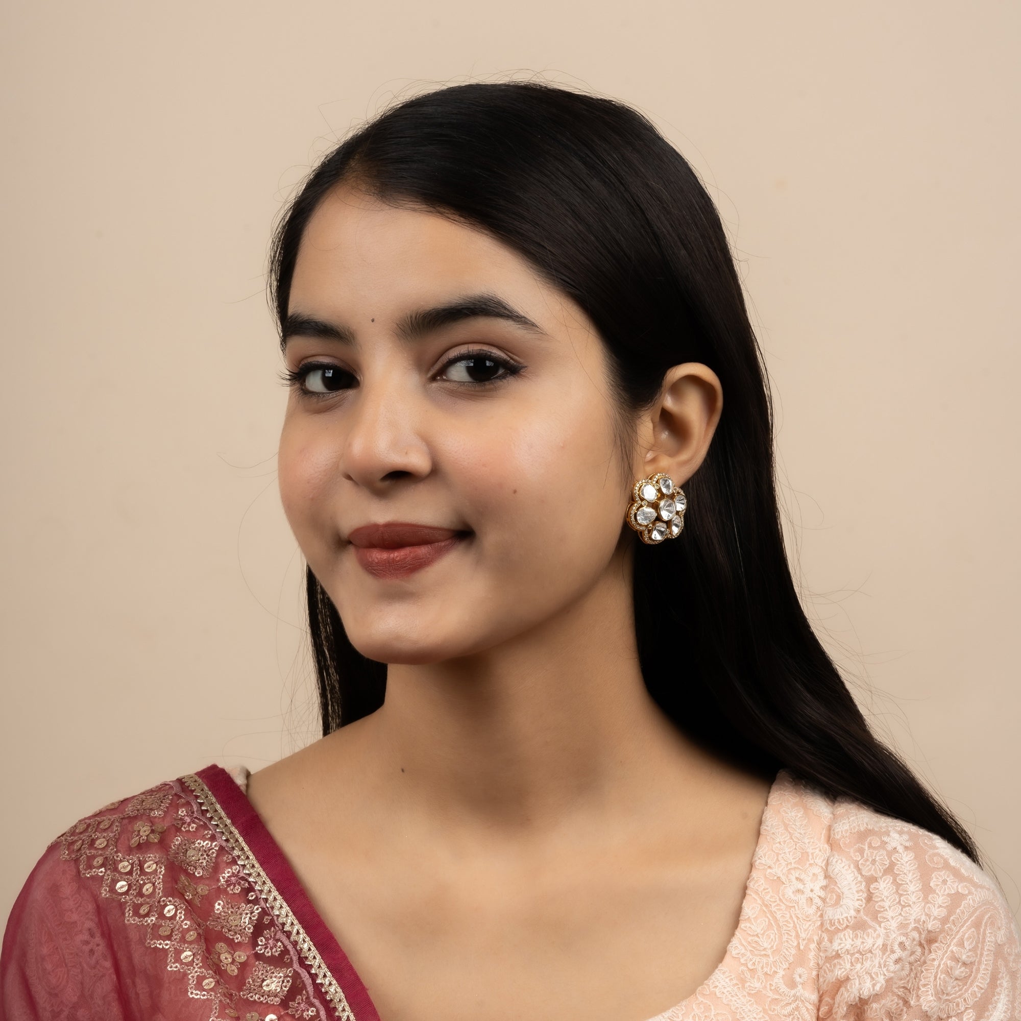 Floral Round Earring