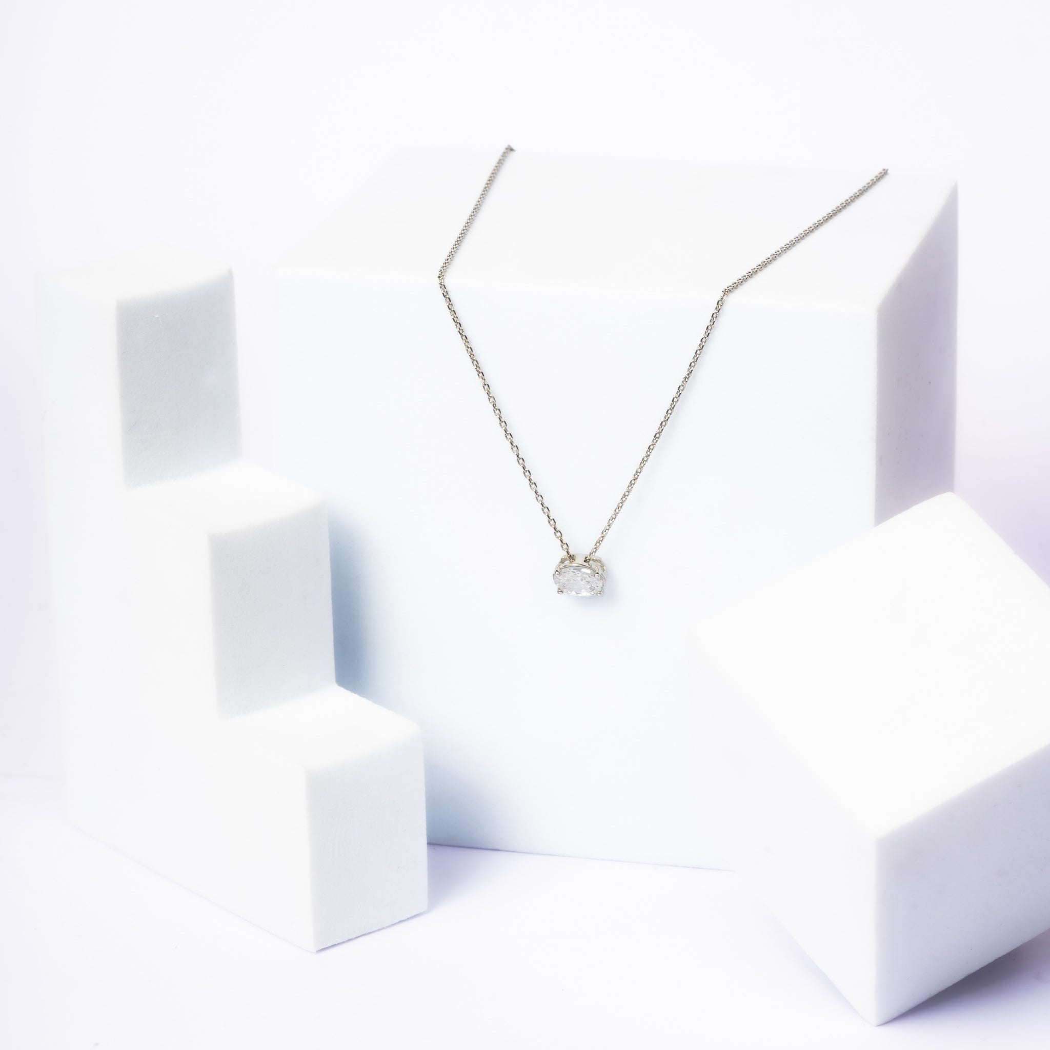 Sterling Silver Spark Solitaire Pendant