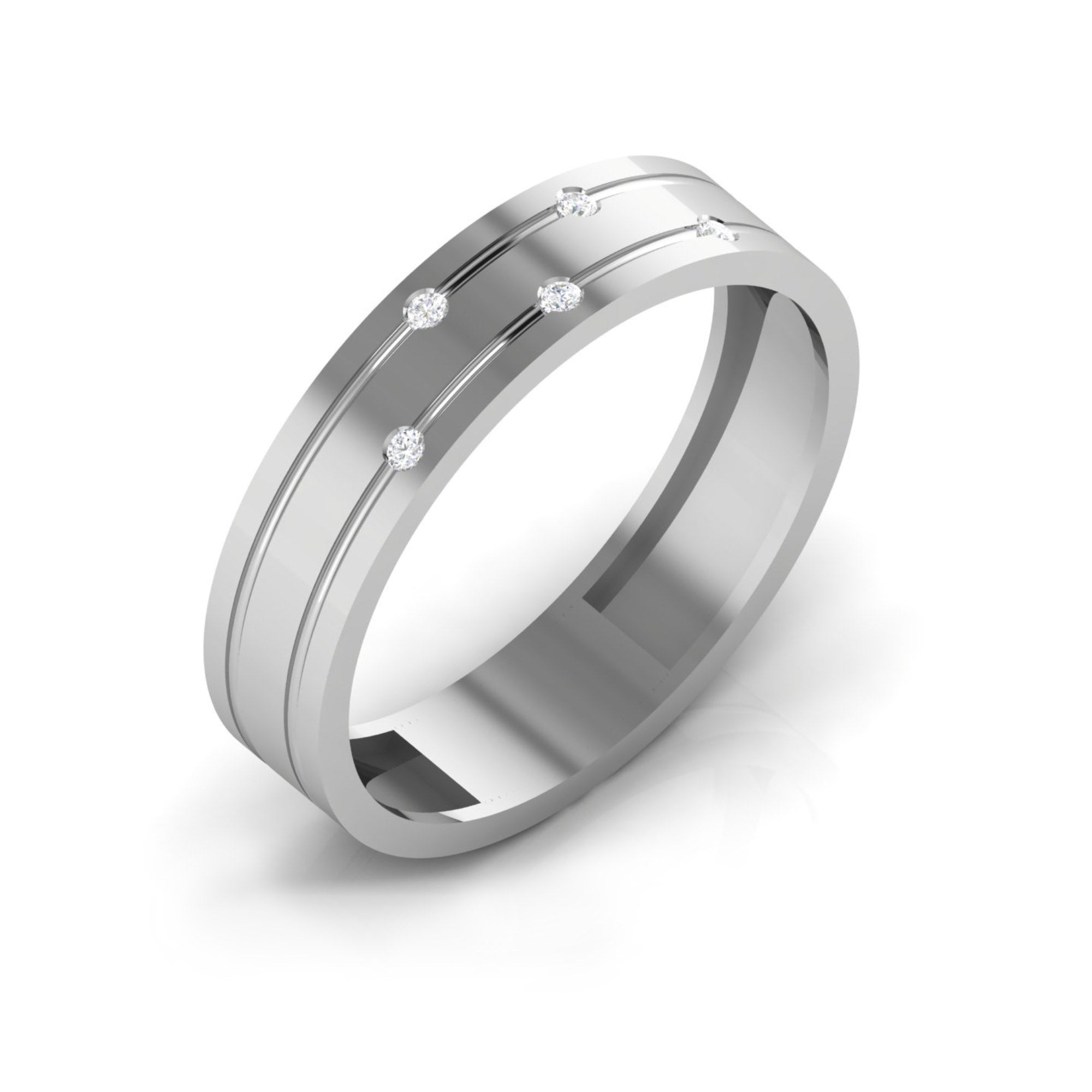 Modern Couple Diamond Band